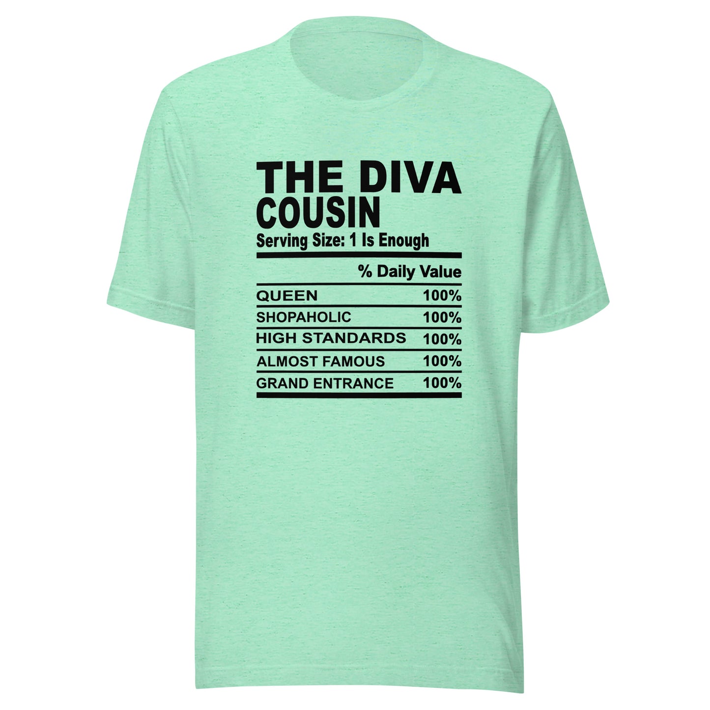 THE DIVA COUSIN - 2XL-3XL - Unisex T-Shirt (black print)