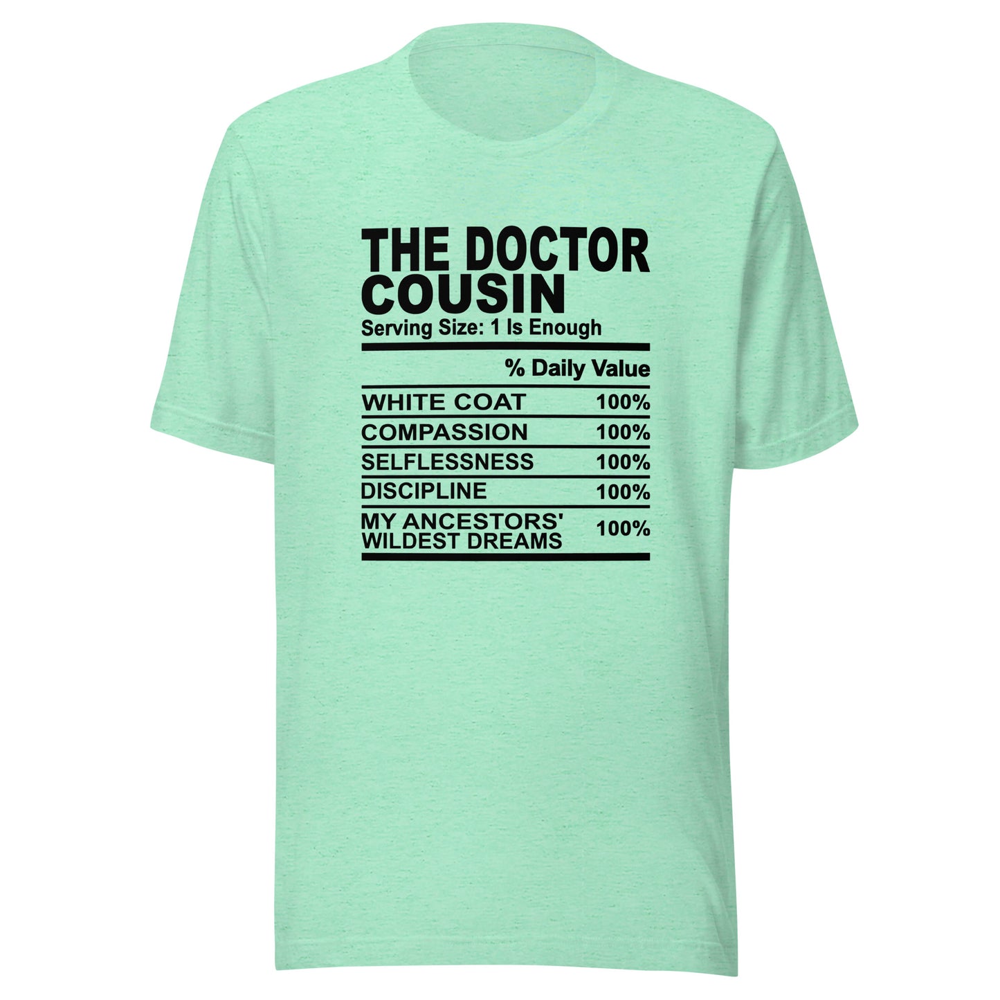THE DOCTOR COUSIN - 2XL-3XL - Unisex T-Shirt (black print)