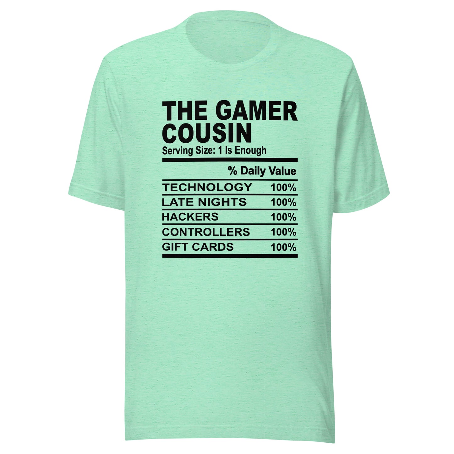 THE GAMER COUSIN - L-XL - Unisex T-Shirt (black print)