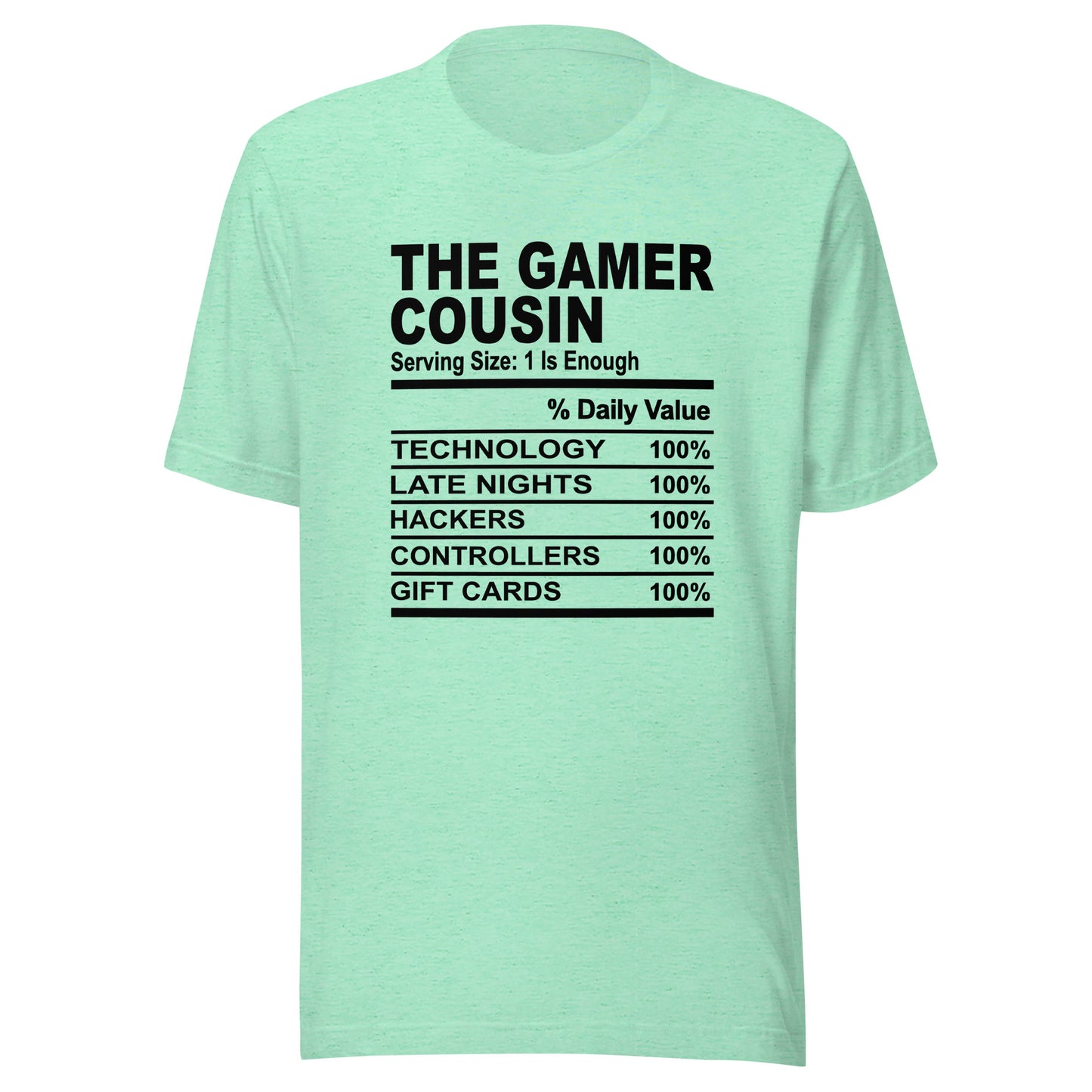 THE GAMER COUSIN - 2XL-3XL - Unisex T-Shirt (black print)
