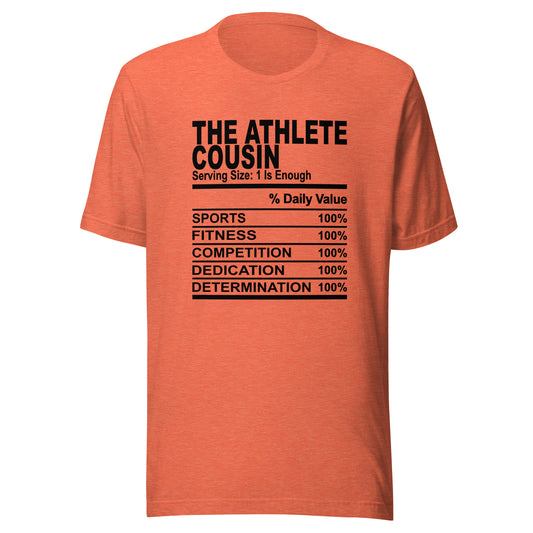 THE ATHLETIC COUSIN - 2XL-3XL - Unisex T-Shirt (black print)