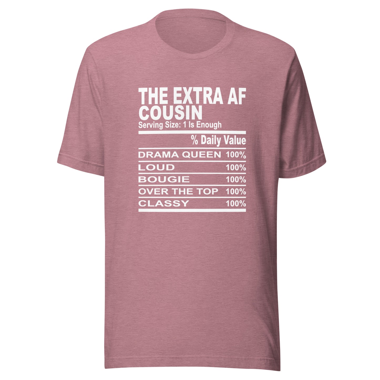 THE EXTRA AF COUSIN - L-XL - Unisex T-Shirt (white print)