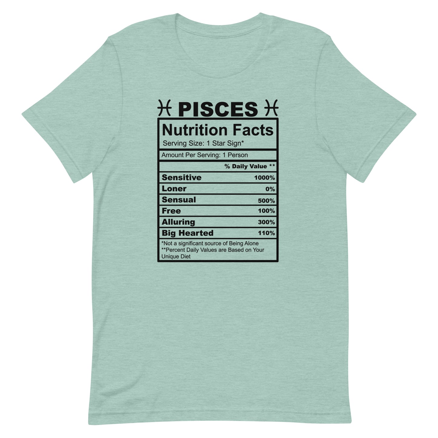 PISCES - S-M - Unisex T-Shirt (black letters)