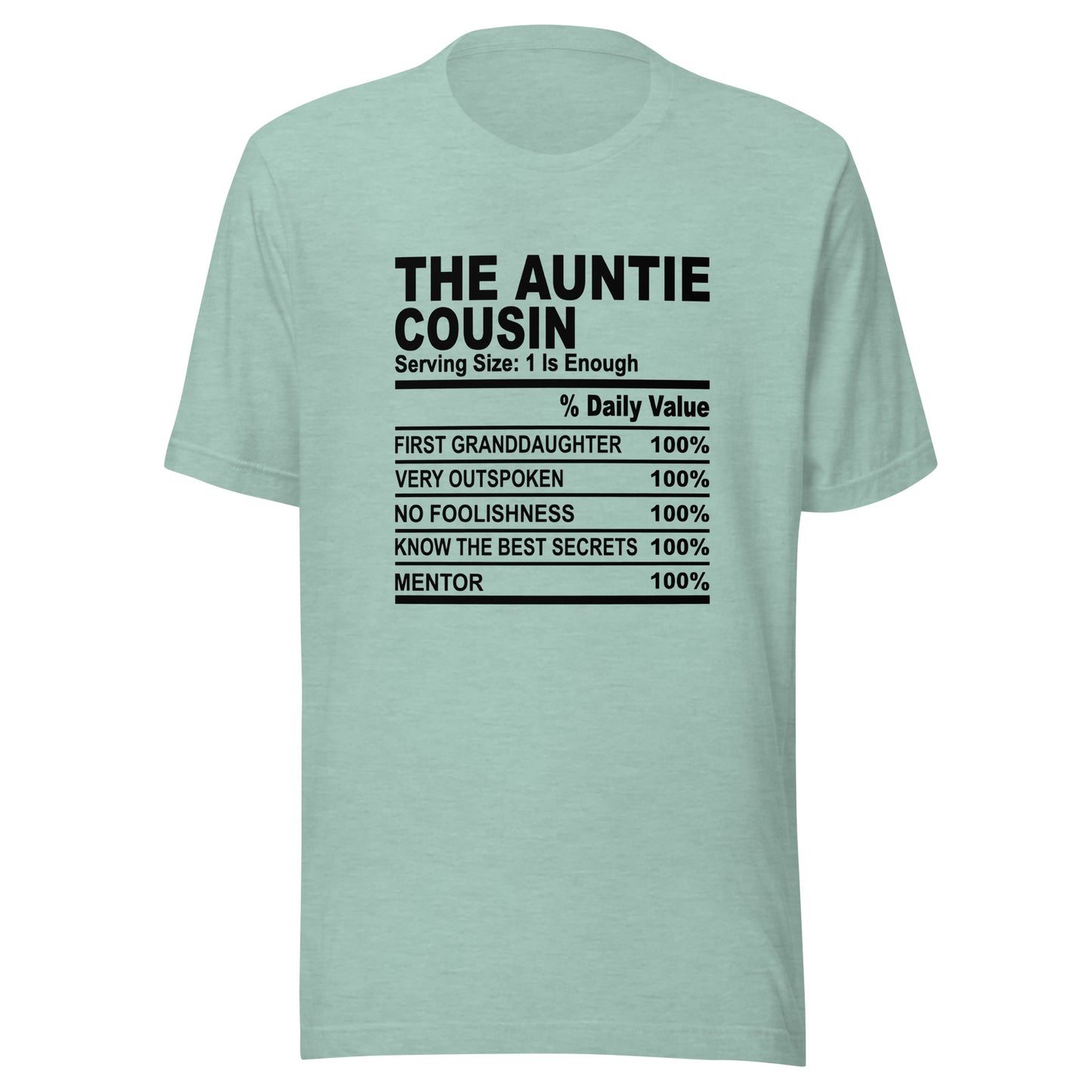 THE AUNTIE COUSIN - 2L-3XL - Unisex T-Shirt (black print)