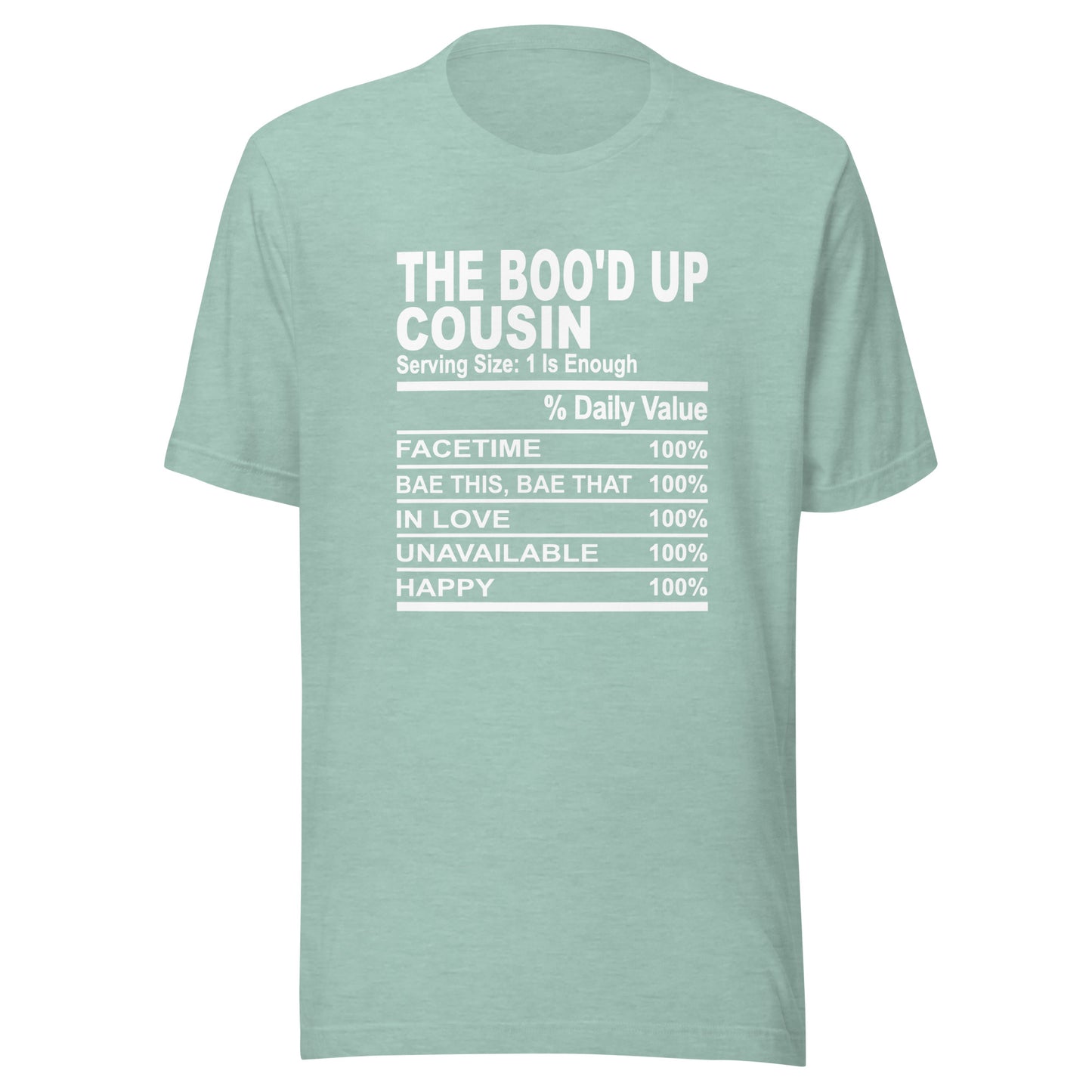 THE BOO'D UP COUSIN - L-XL - Unisex T-Shirt (white print)