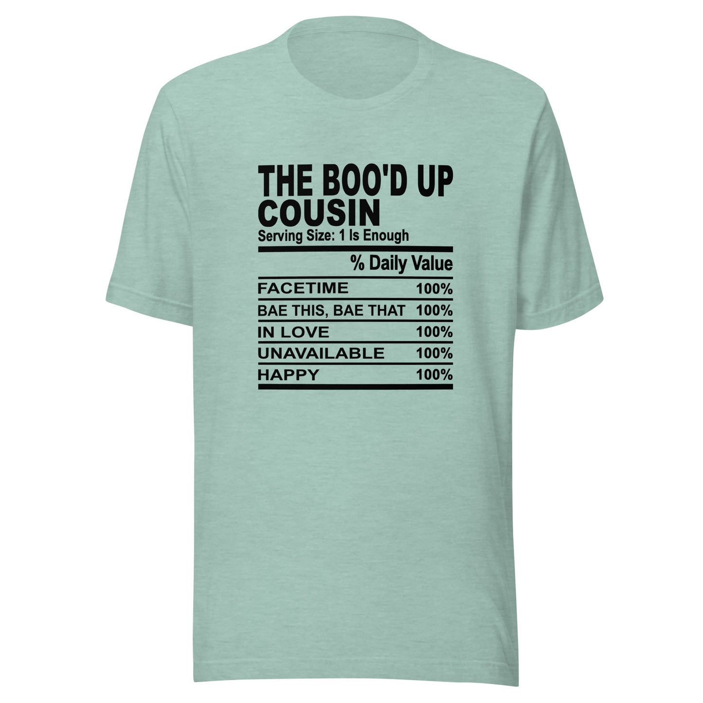 THE BOO'D UP COUSIN - L-XL - Unisex T-Shirt (black print)