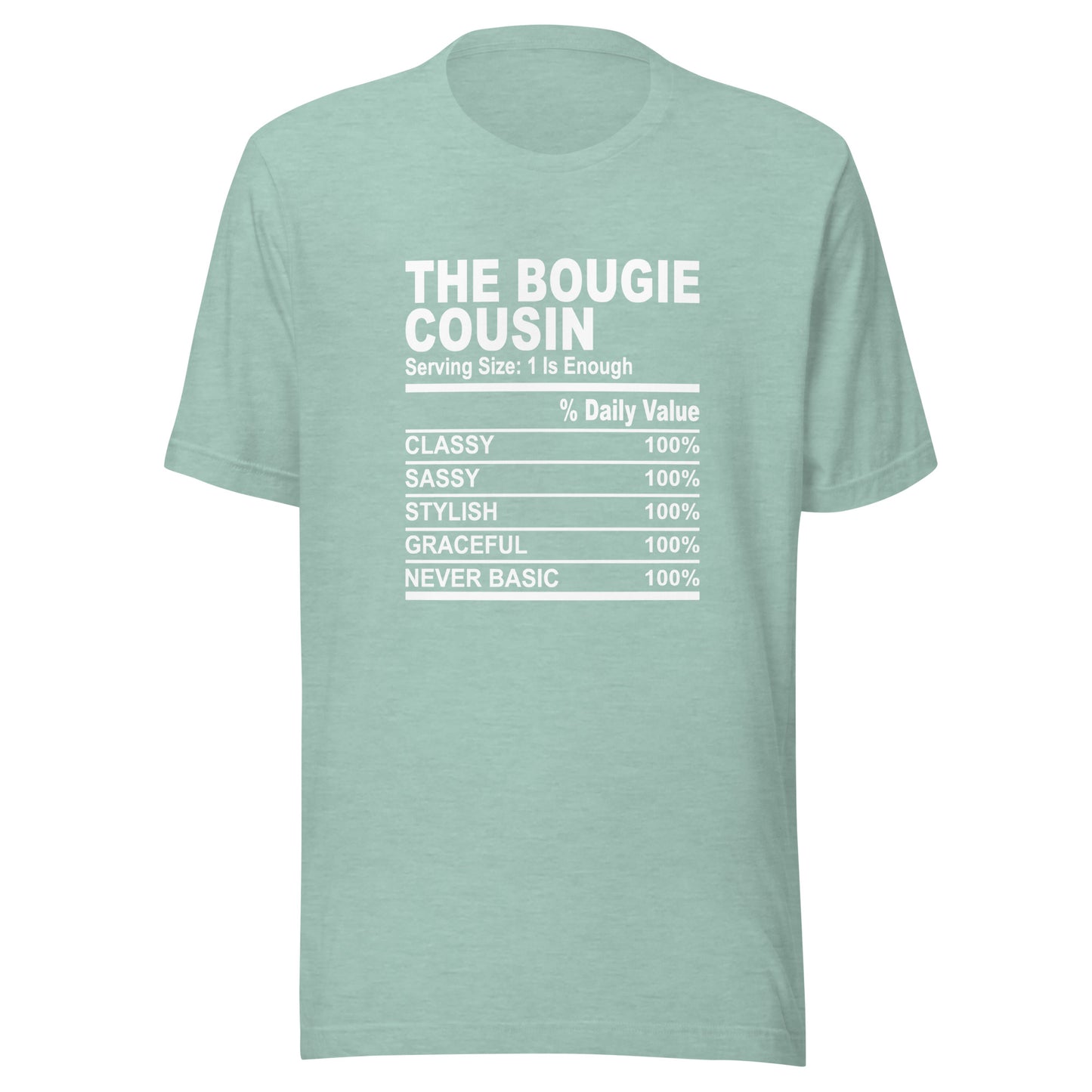 THE BOUGIE COUSIN - L XL- Unisex T-Shirt (white print)