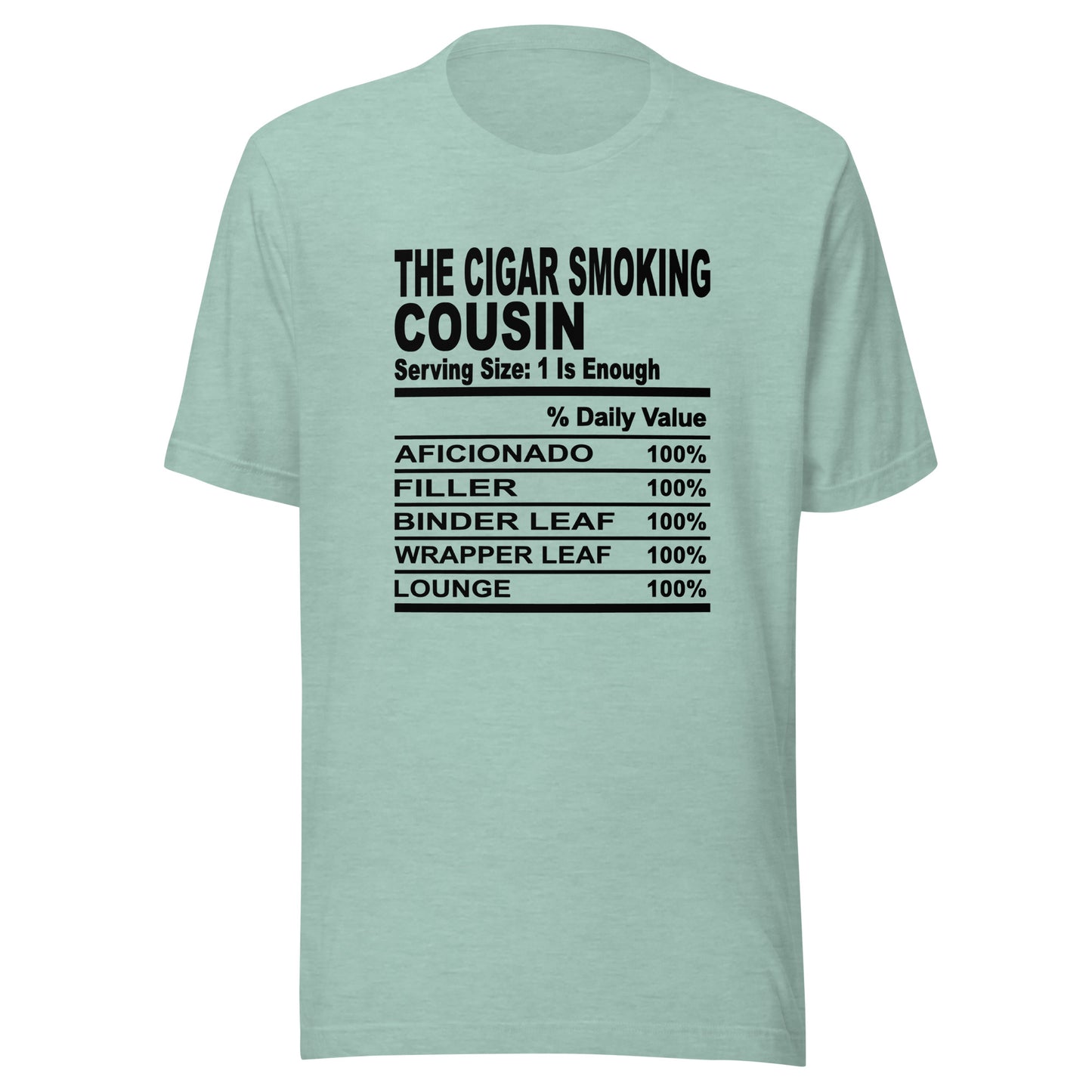 THE CIGAR SMOKING COUSIN - 2XL-3XL - Unisex T-Shirt (black print)