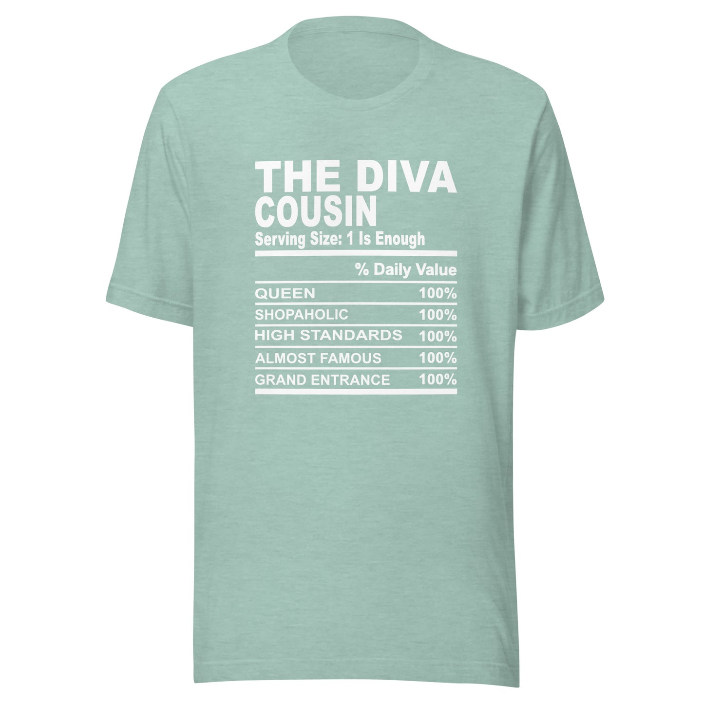 THE DIVA COUSIN - L-XL - Unisex T-Shirt (white print)