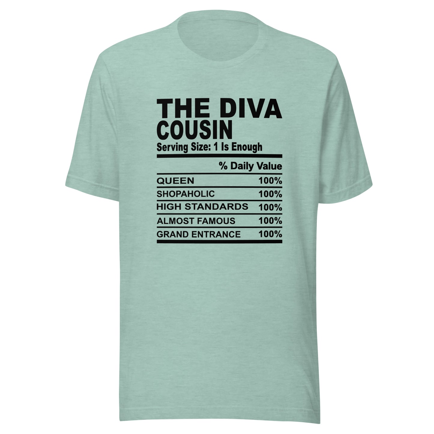 THE DIVA COUSIN - 2XL-3XL - Unisex T-Shirt (black print)
