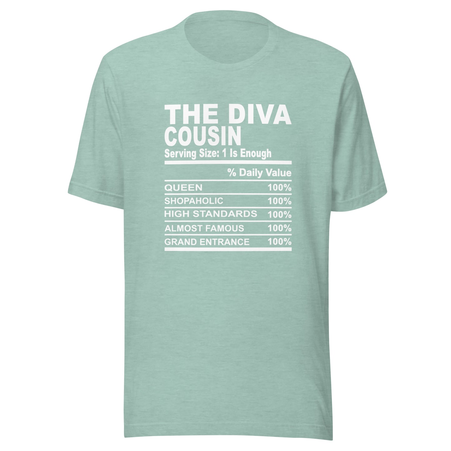 THE DIVA COUSIN - 2XL-3XL - Unisex T-Shirt (white print)