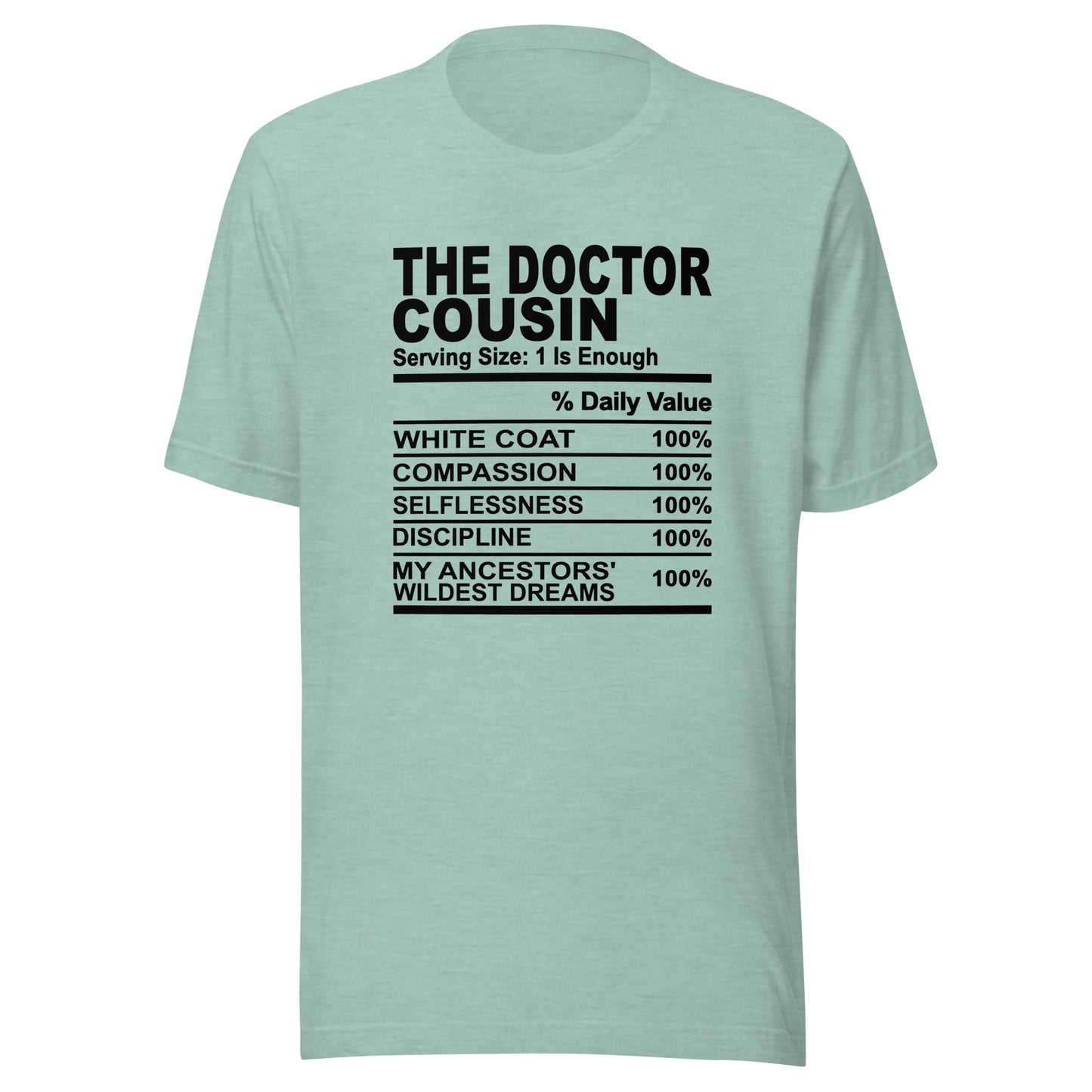 THE DOCTOR COUSIN - S-M - Unisex T-Shirt (black print)