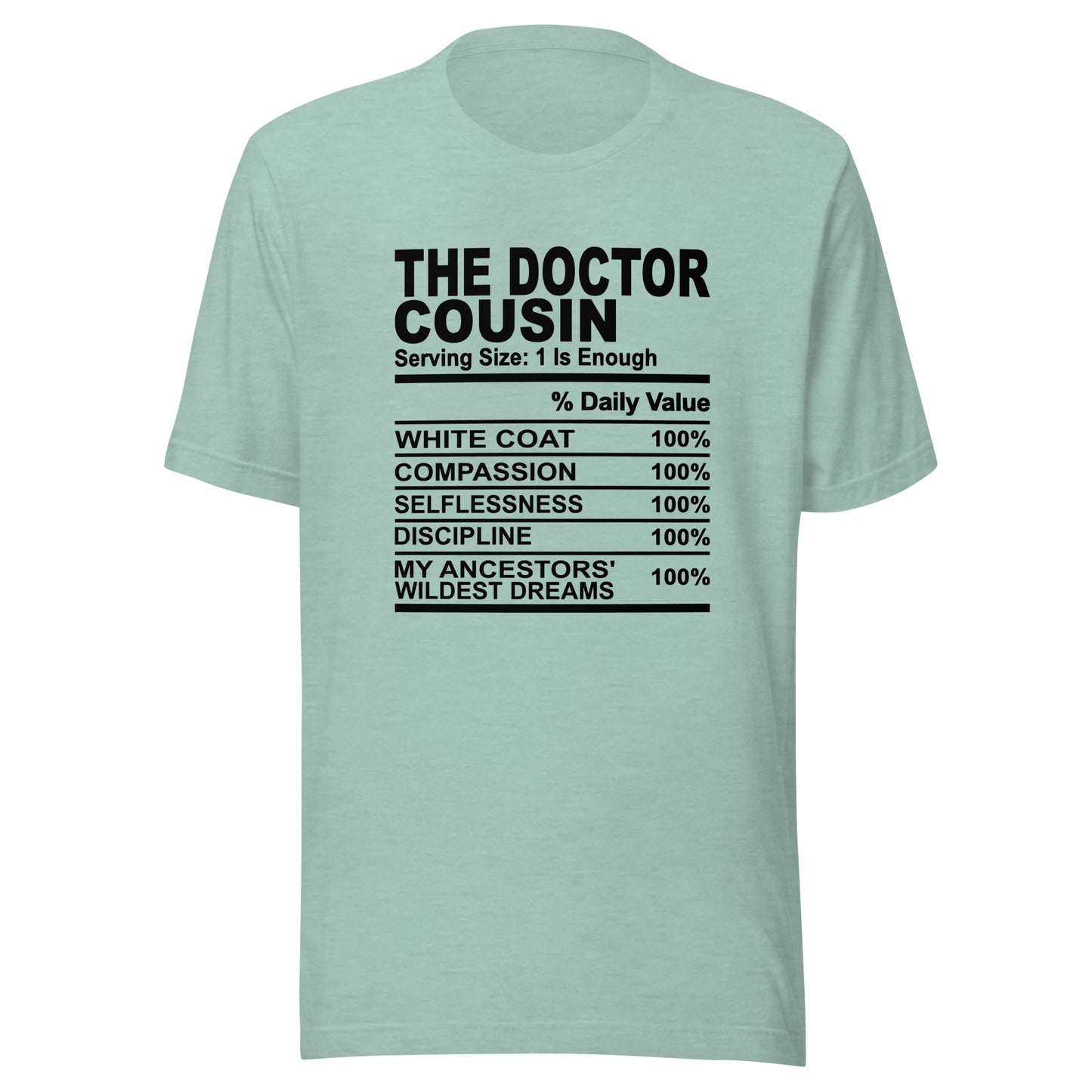THE DOCTOR COUSIN - 2XL-3XL - Unisex T-Shirt (black print)