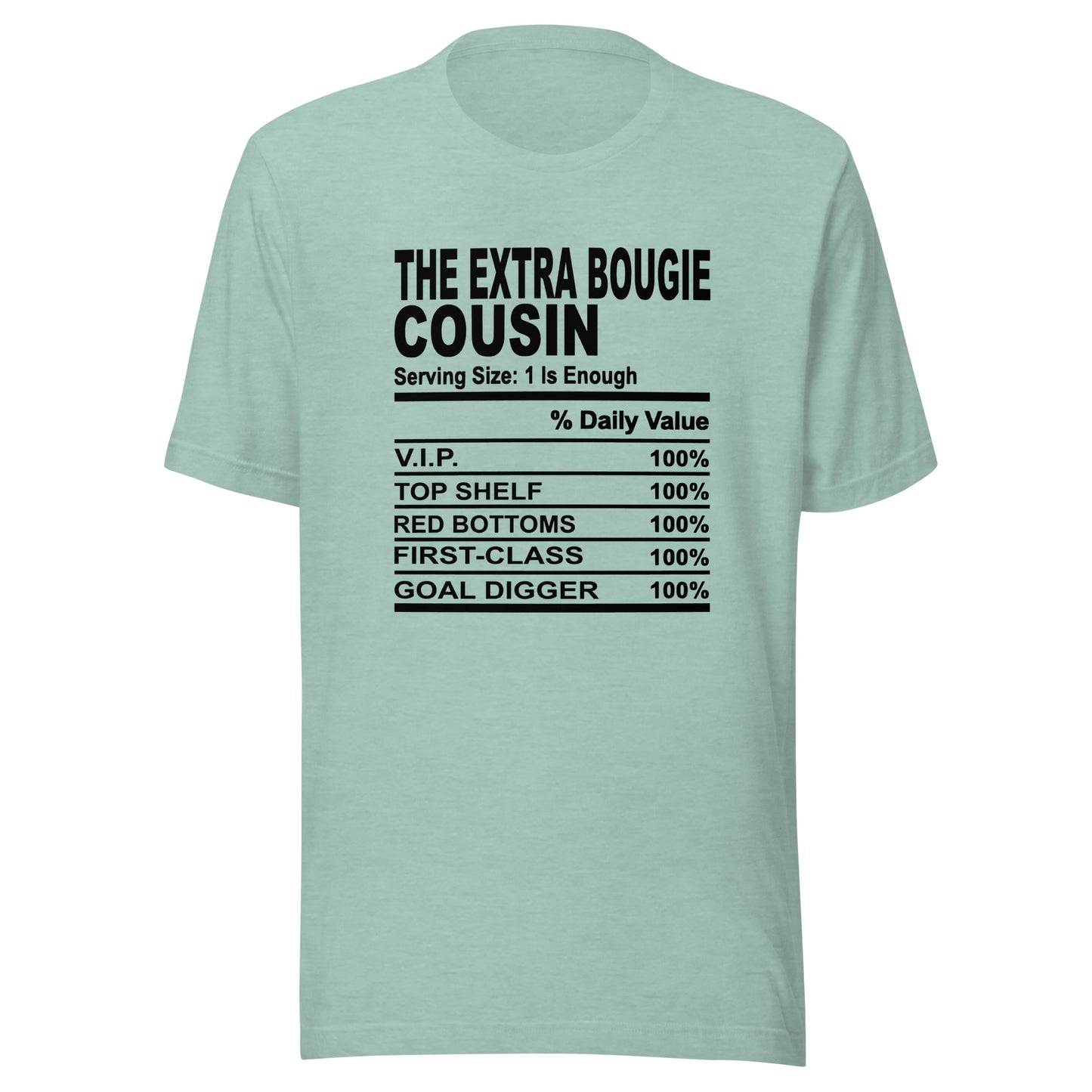 THE EXTRA BOUGIE COUSIN - 2XL-3XL - Unisex T-Shirt (black print)