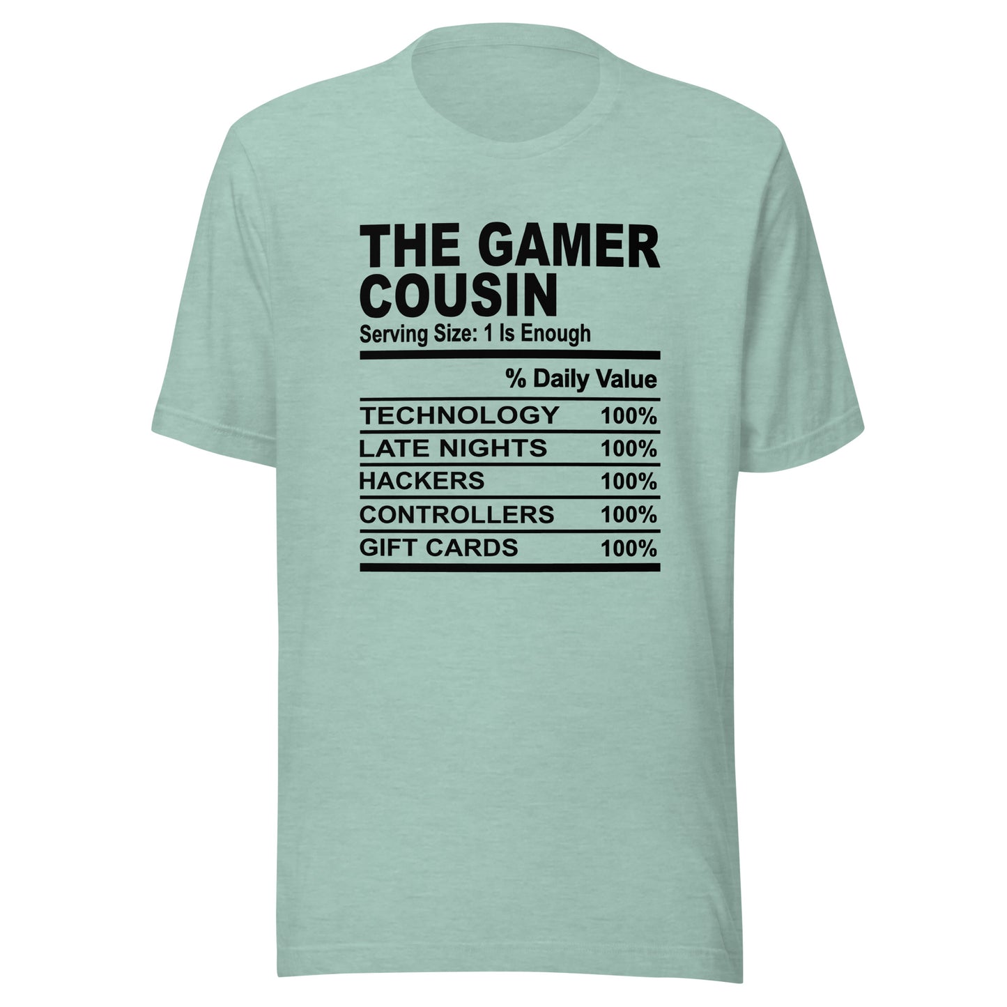 THE GAMER COUSIN - L-XL - Unisex T-Shirt (black print)
