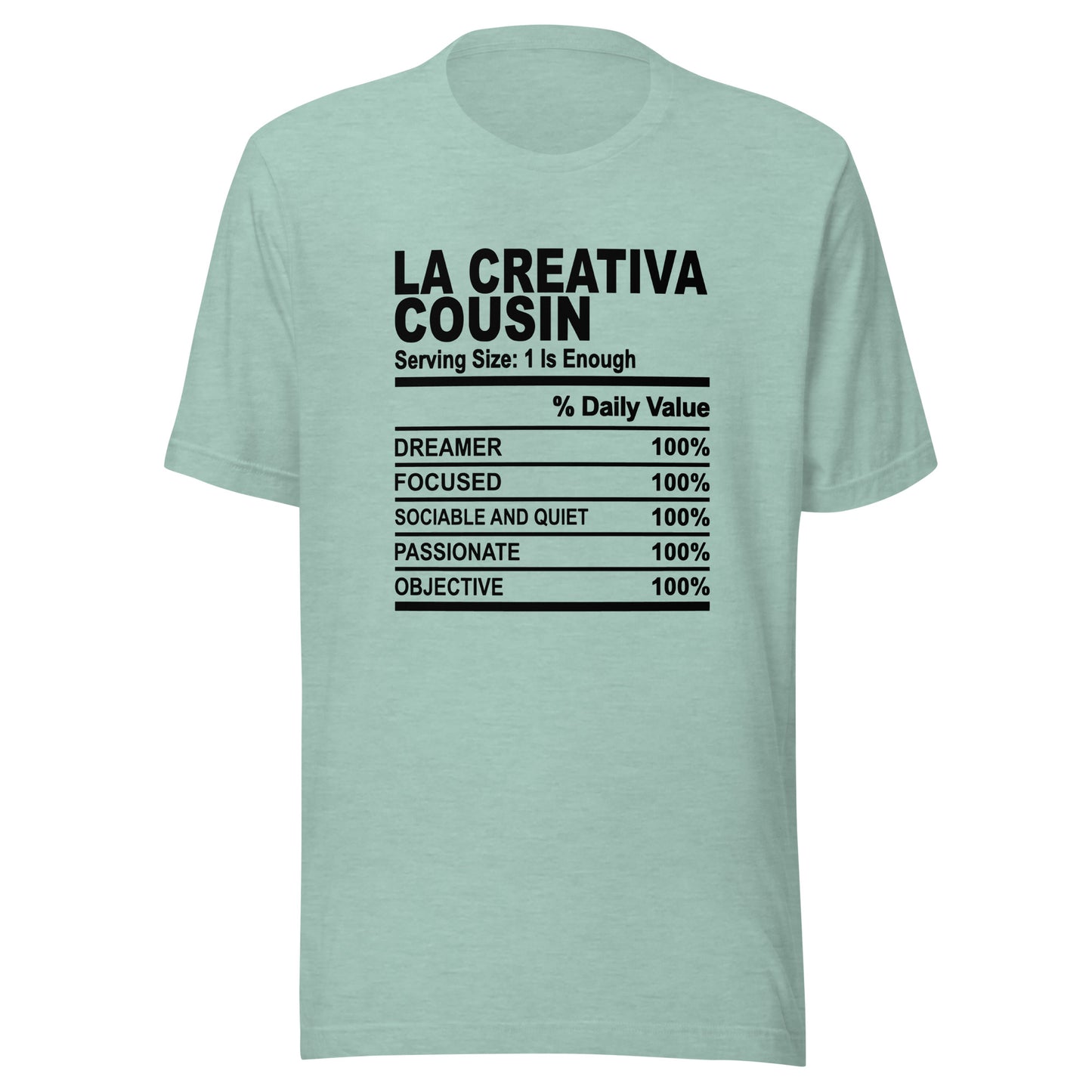 THE LA CREATIVA COUSIN - 2XL-3XL - Unisex T-Shirt (black print)
