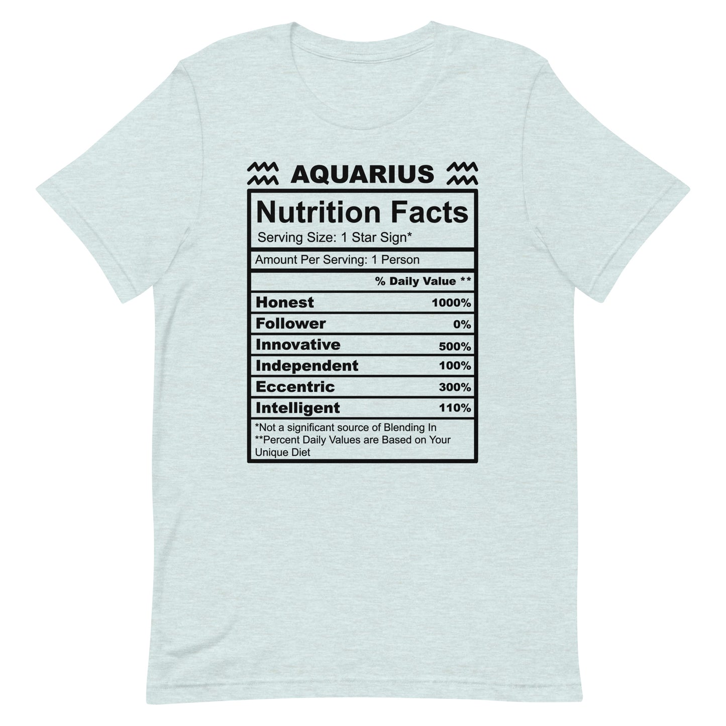 AQUARIUS - S-M - Unisex T-Shirt (black letters)