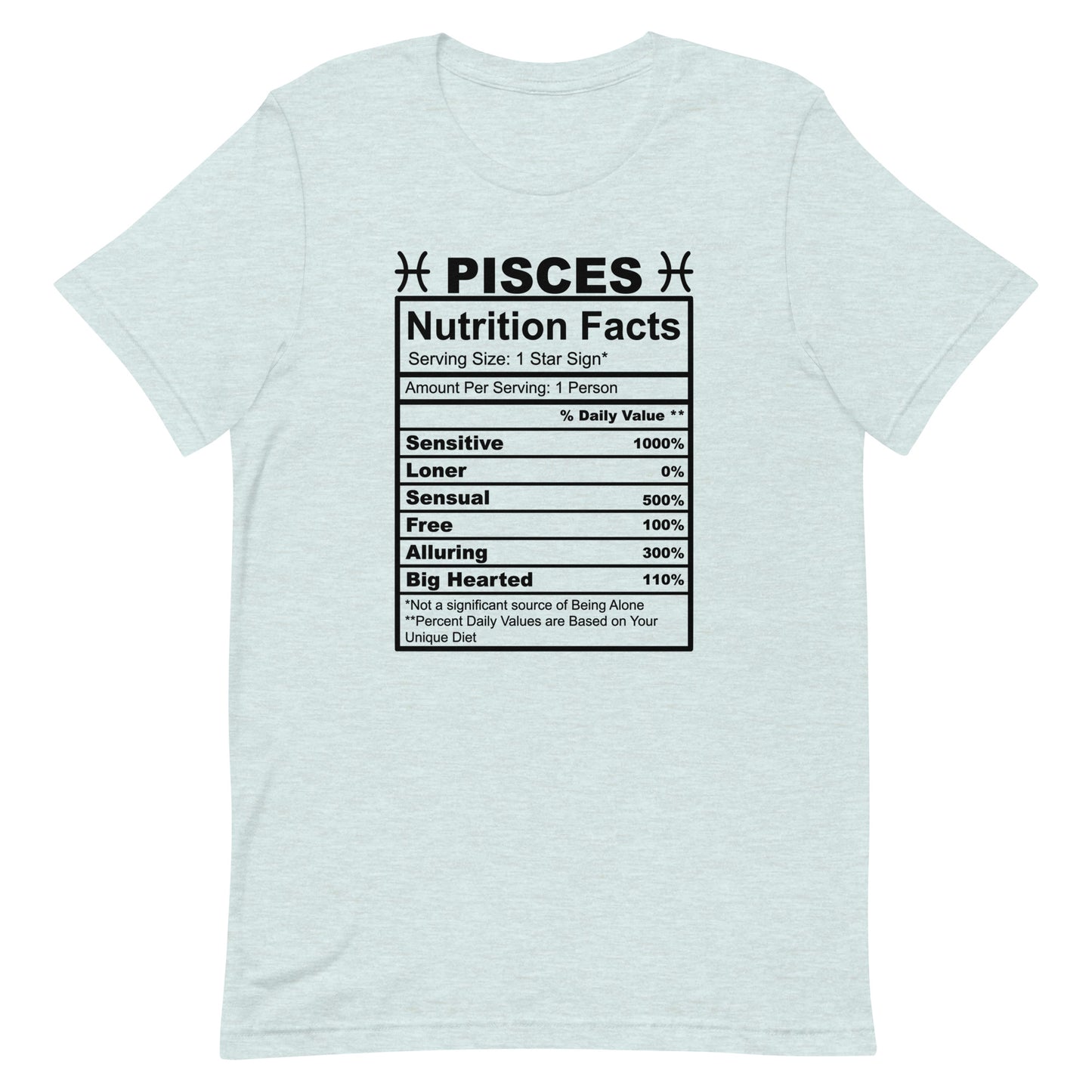 PISCES - XS - Unisex T-Shirt (black letters)