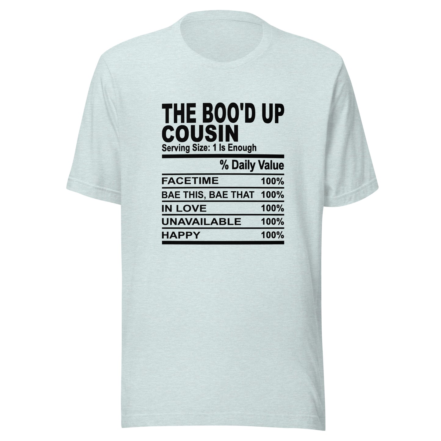 THE BOO'D UP COUSIN - L-XL - Unisex T-Shirt (black print)