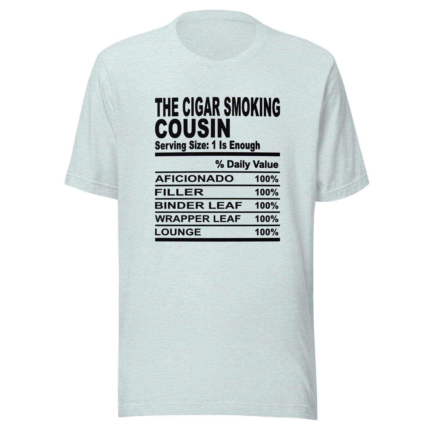 THE CIGAR SMOKING COUSIN - S-M - Unisex T-Shirt (black print)