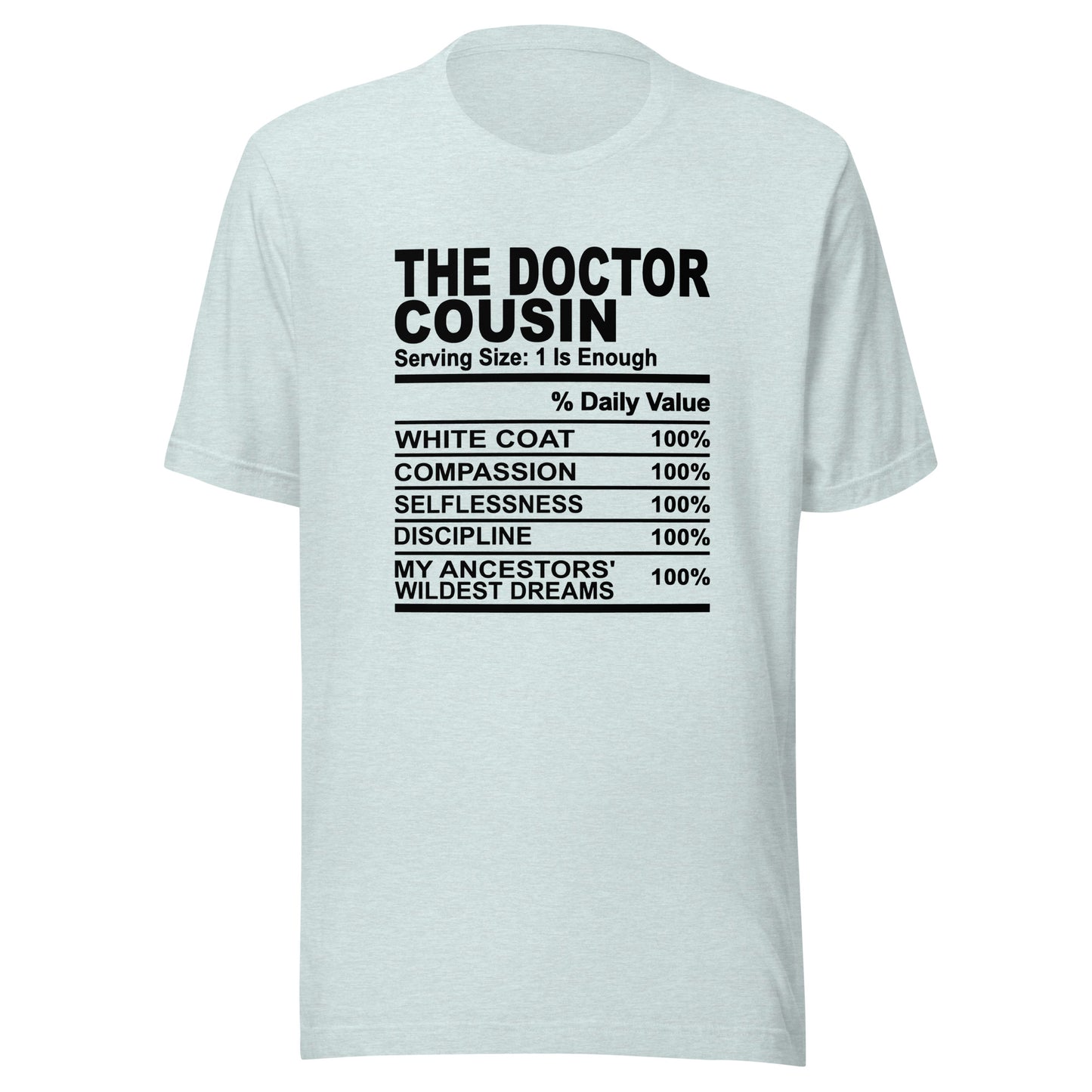 THE DOCTOR COUSIN - 2XL-3XL - Unisex T-Shirt (black print)