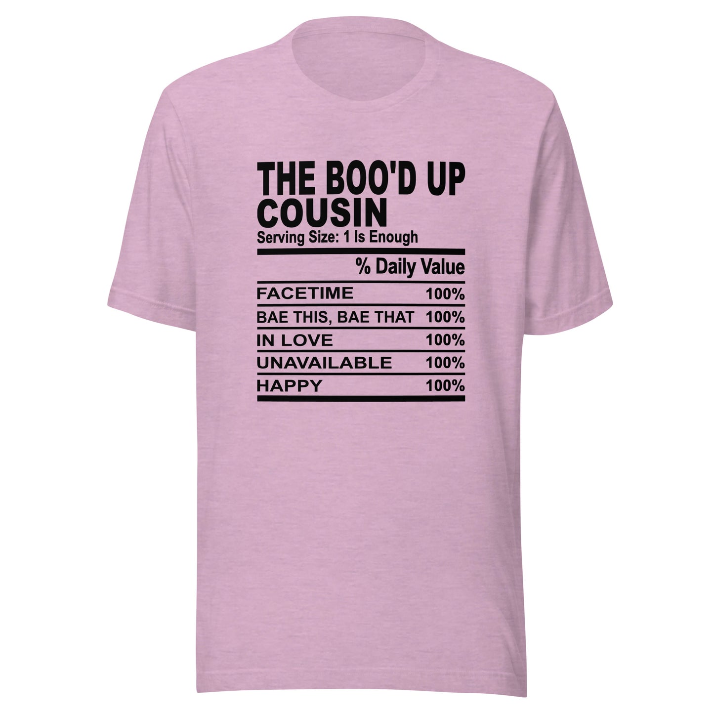 THE BOO'D UP COUSIN - S-M - Unisex T-Shirt (black print)