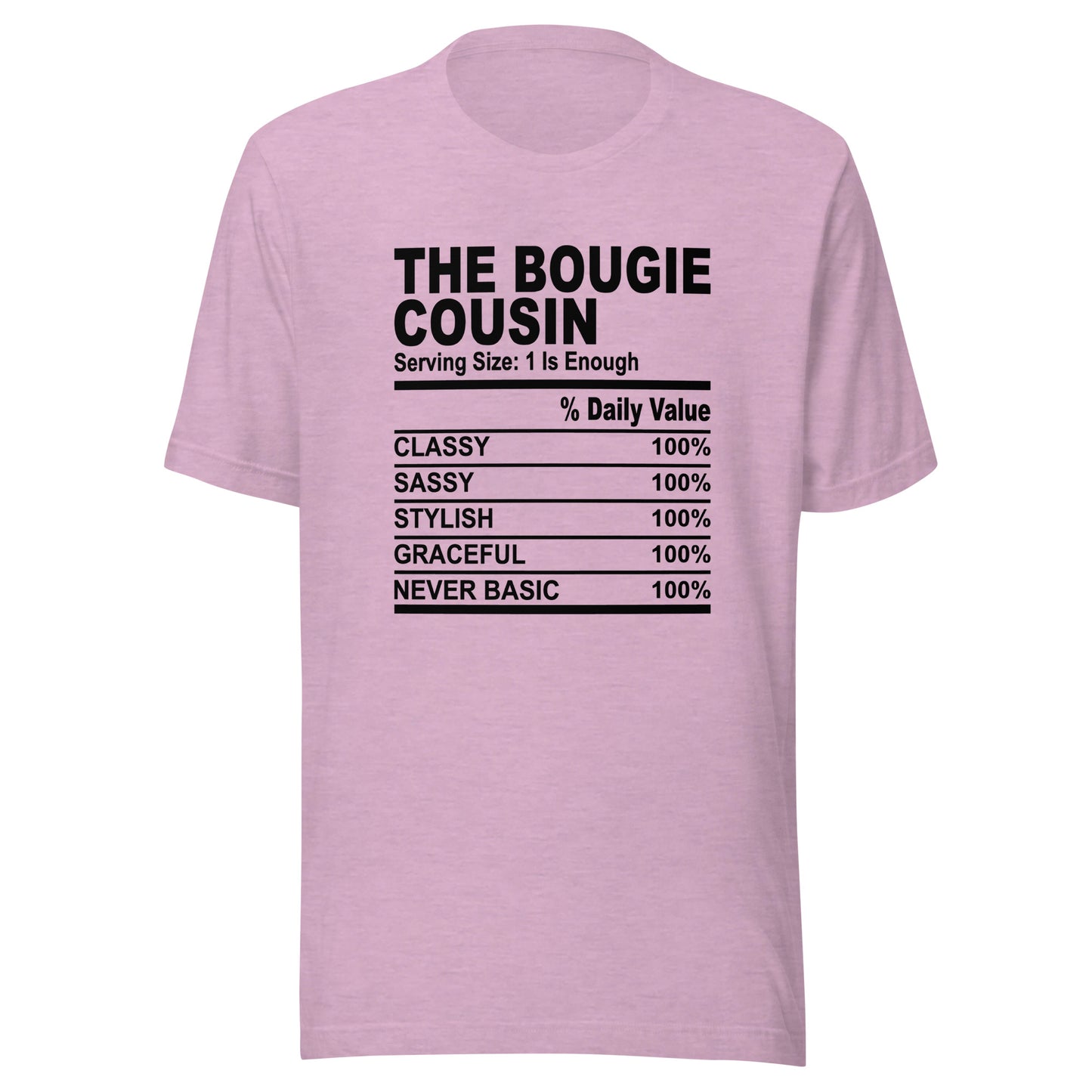 THE BOUGIE COUSIN - S-M - Unisex T-Shirt (black print)