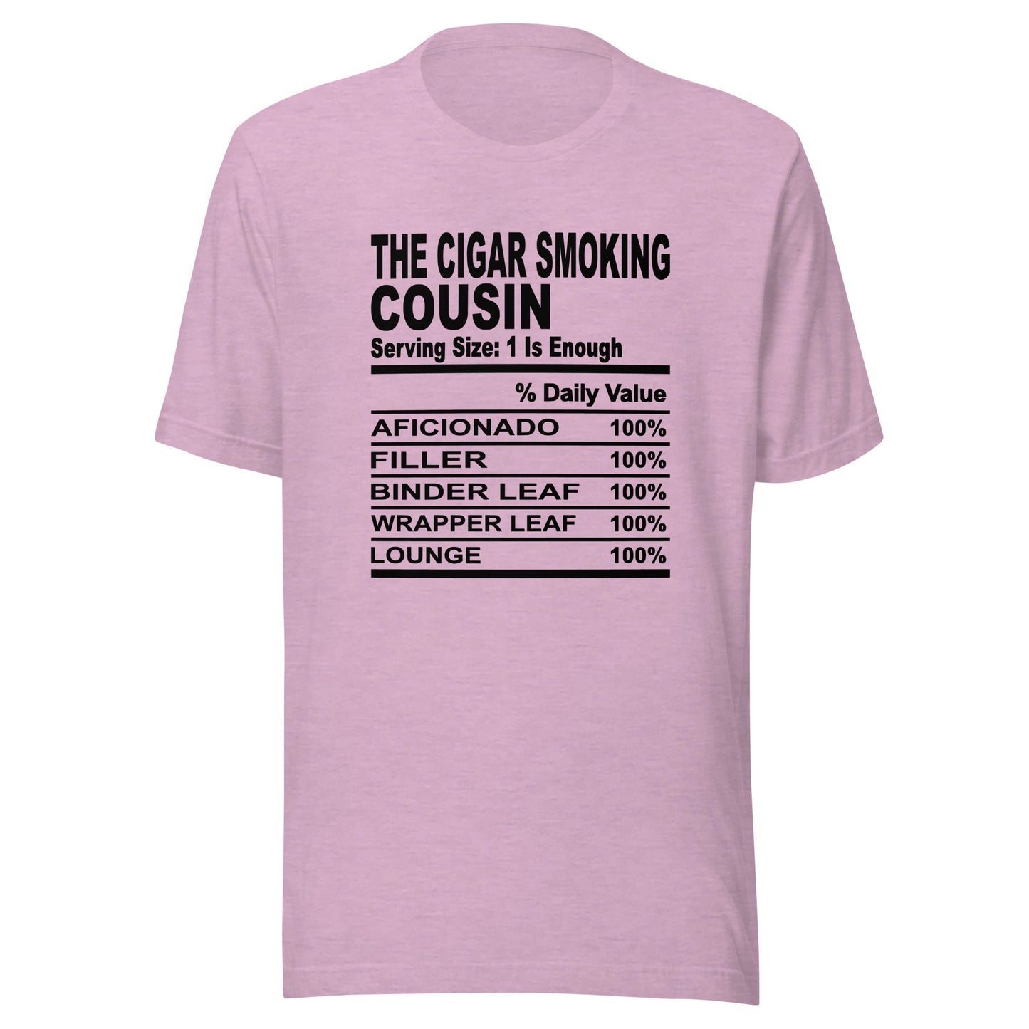 THE CIGAR SMOKING COUSIN - S-M - Unisex T-Shirt (black print)