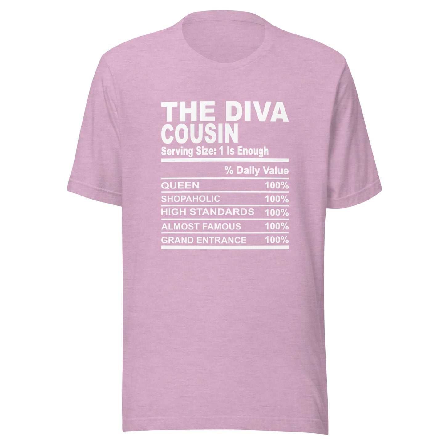 THE DIVA COUSIN - L-XL - Unisex T-Shirt (white print)