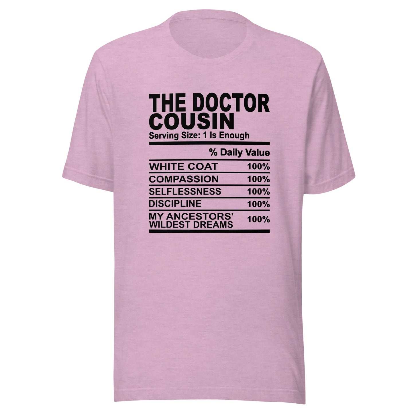 THE DOCTOR COUSIN - S-M - Unisex T-Shirt (black print)