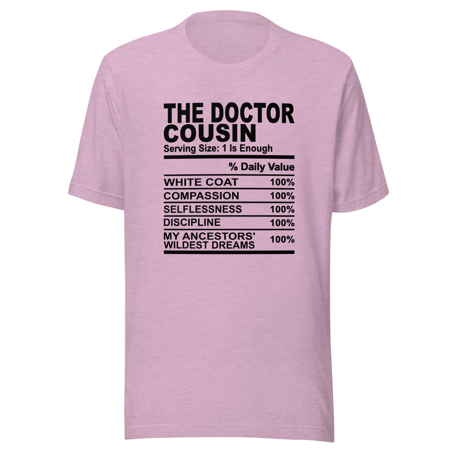 THE DOCTOR COUSIN - 2XL-3XL - Unisex T-Shirt (black print)