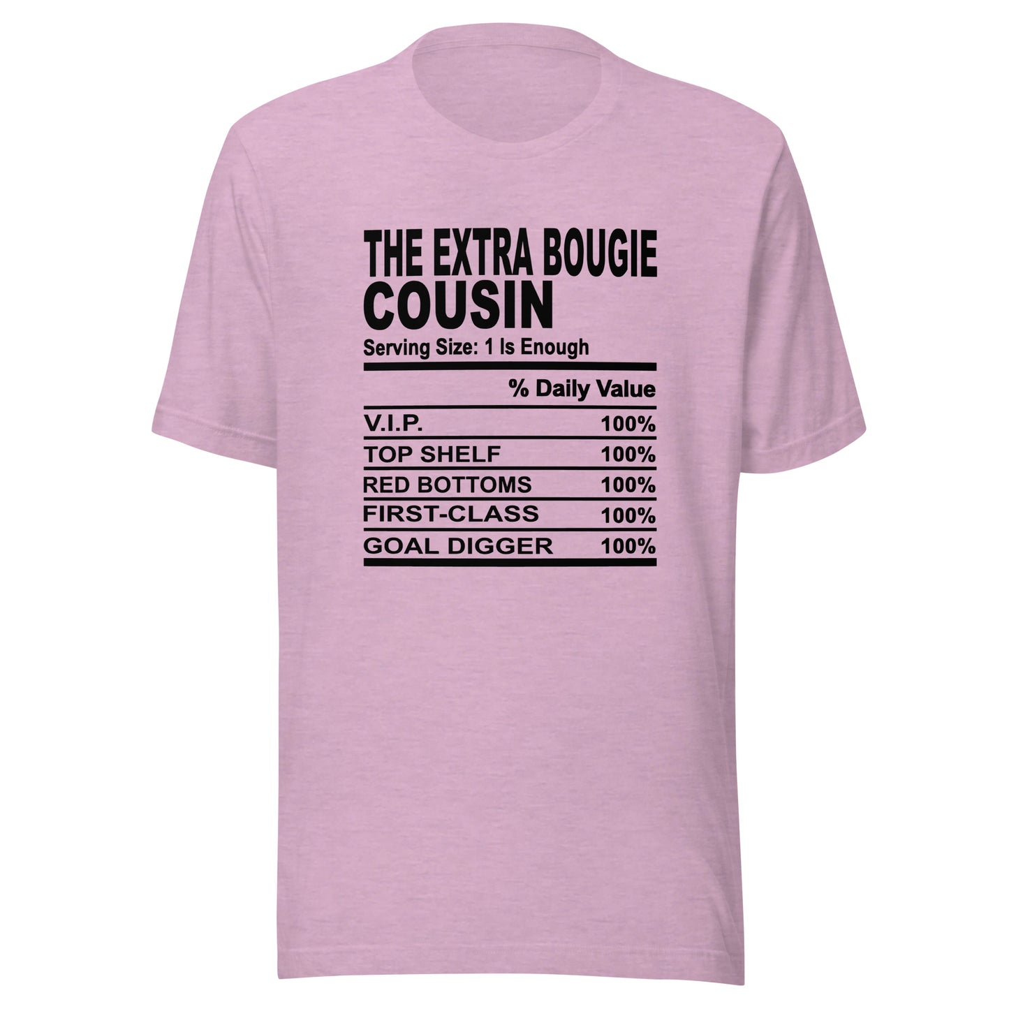 THE EXTRA BOUGIE COUSIN - S-M - Unisex T-Shirt (black print)