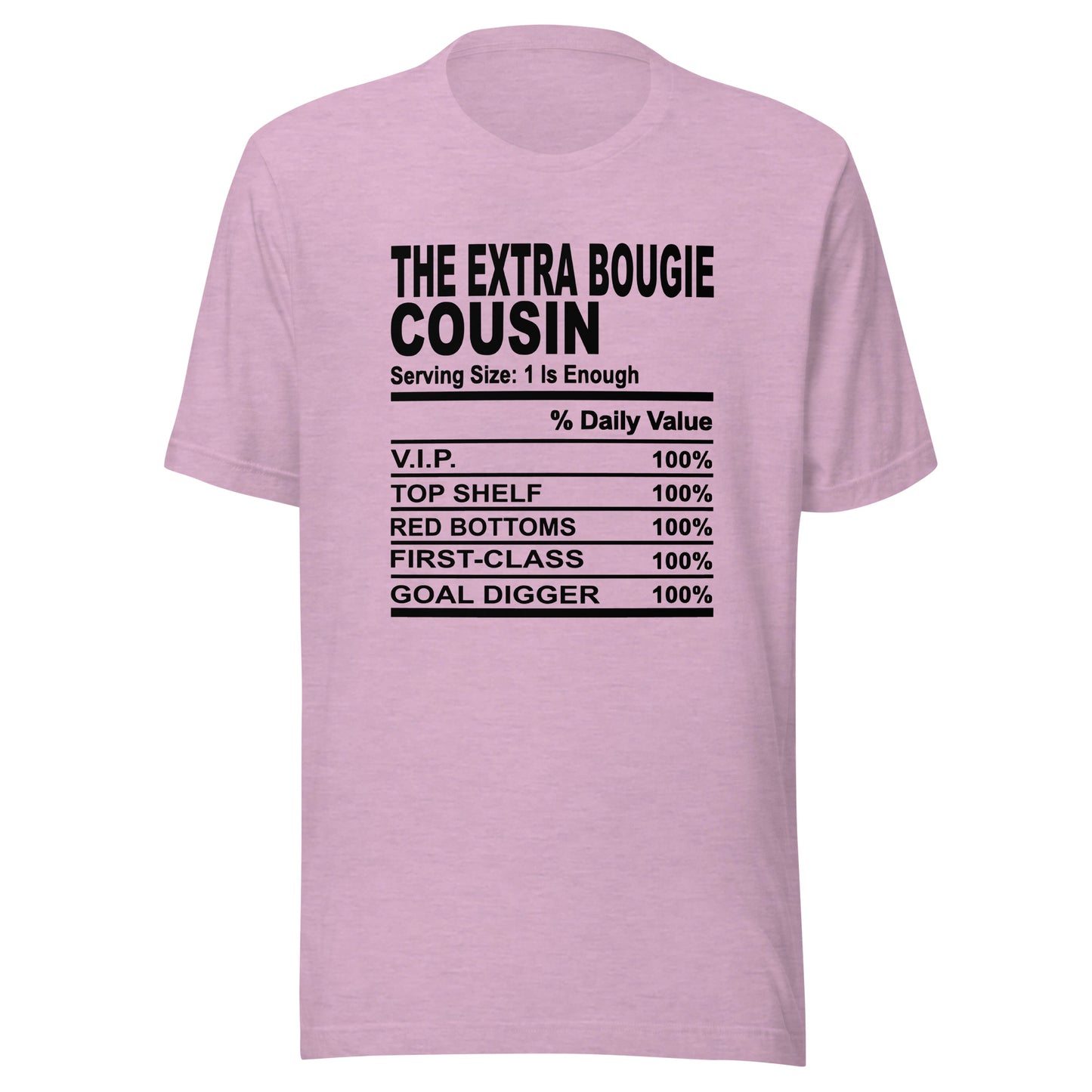 THE EXTRA AF COUSIN - L-XL - Unisex T-Shirt (black print)