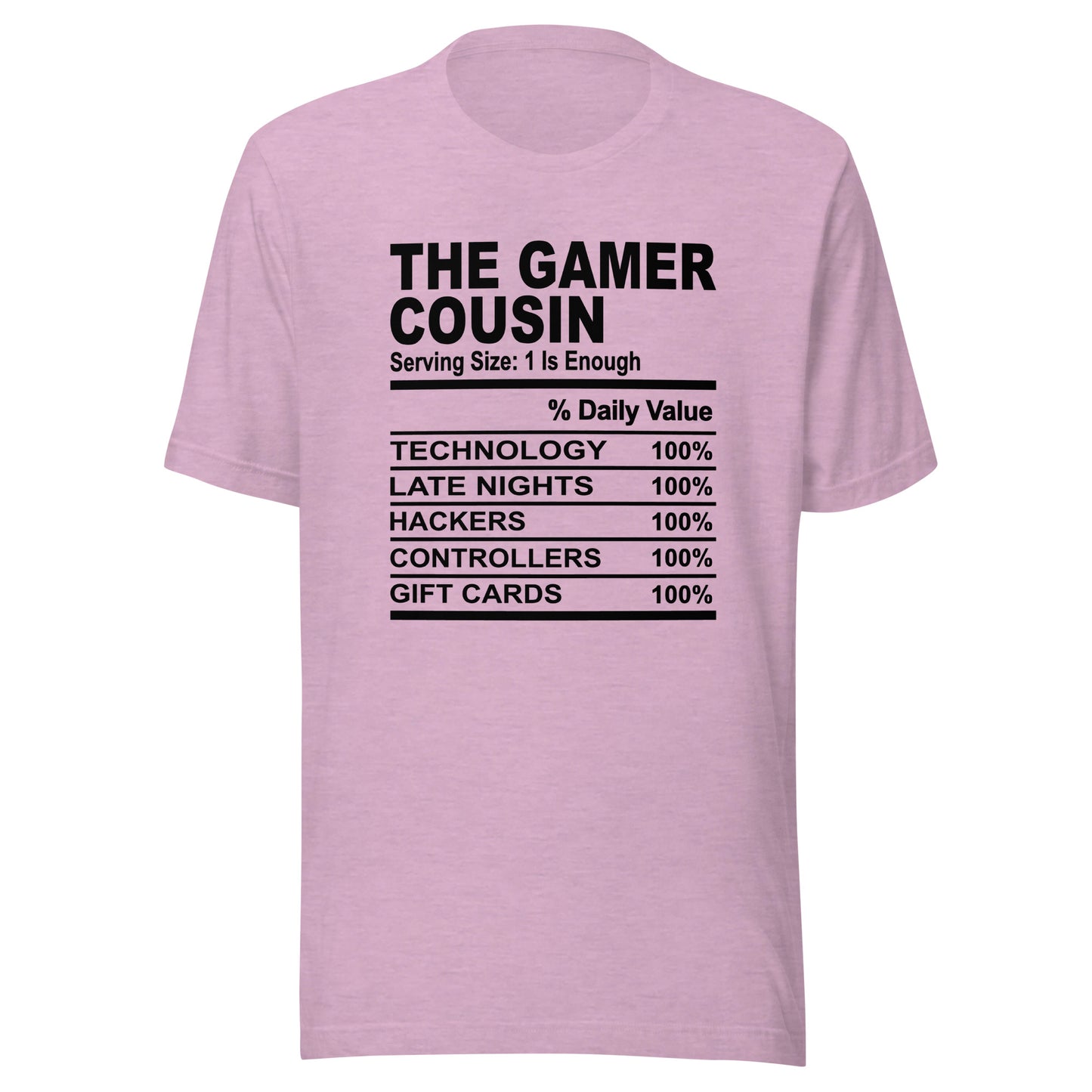 THE GAMER COUSIN - L-XL - Unisex T-Shirt (black print)