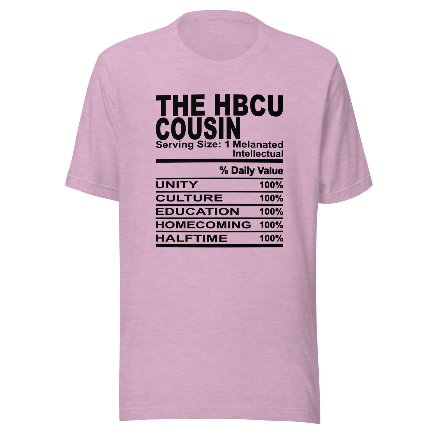 THE HBCU COUSIN - S-M - Unisex T-Shirt (black print)