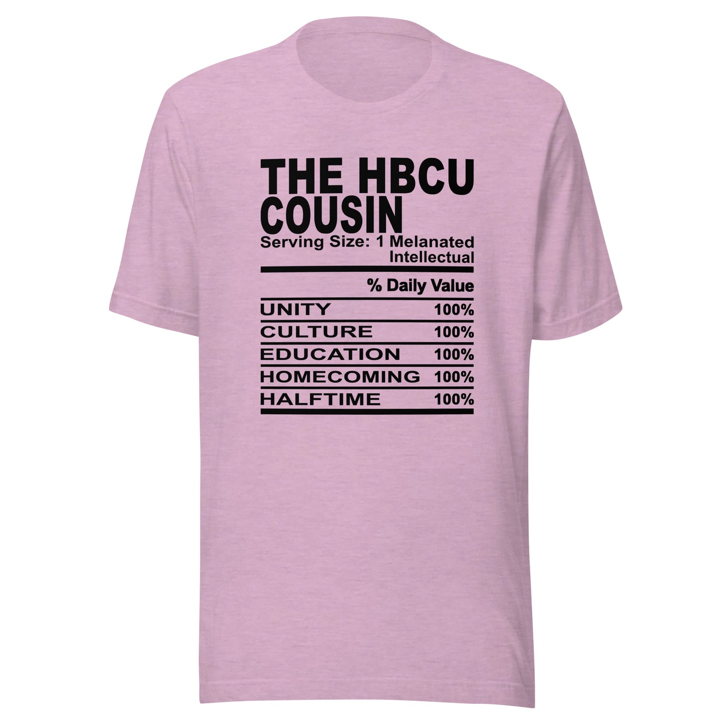 THE HBCU COUSIN - L-XL - Unisex T-Shirt (black print)