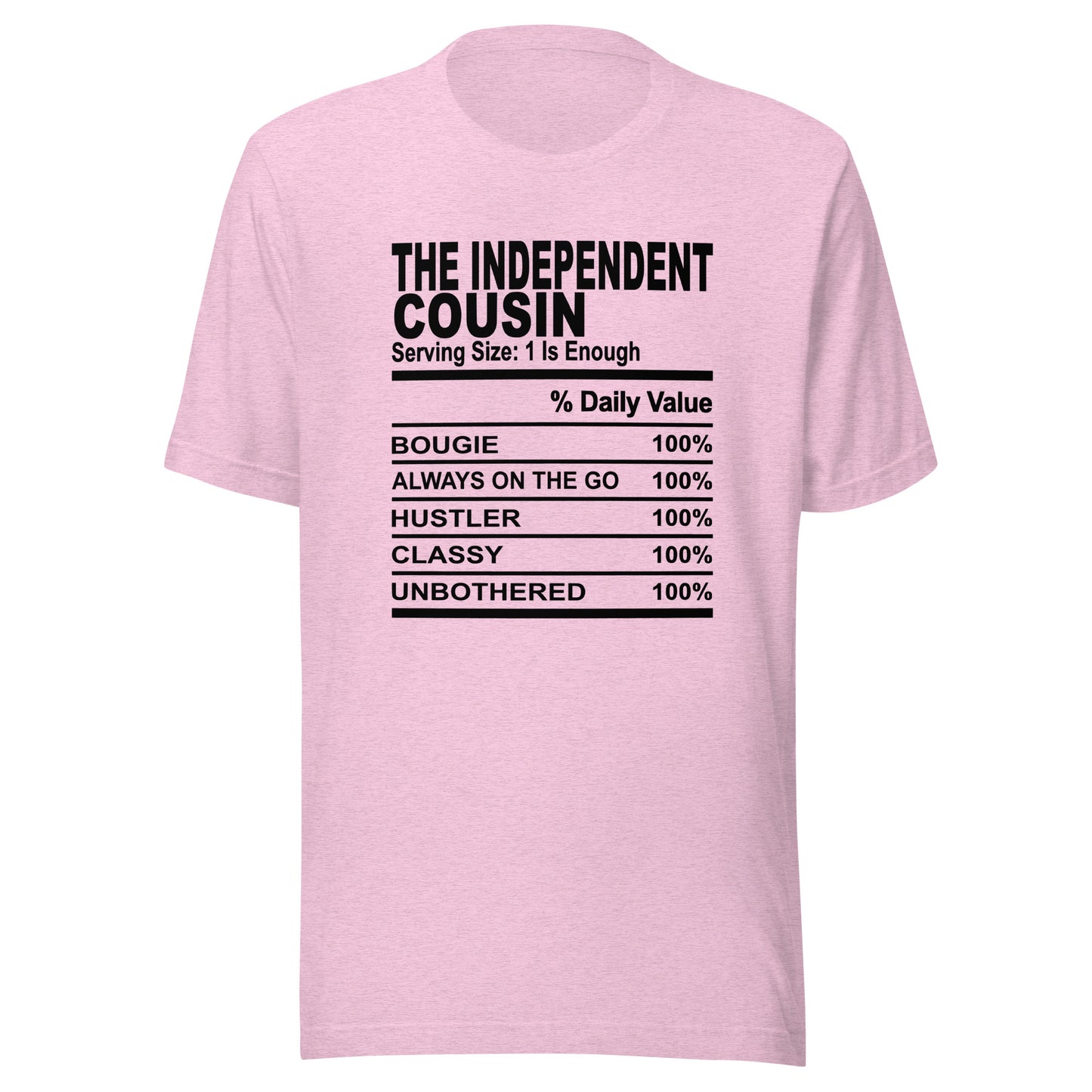 THE INDEPENDENT COUSIN - L-XL - Unisex T-Shirt (black print)