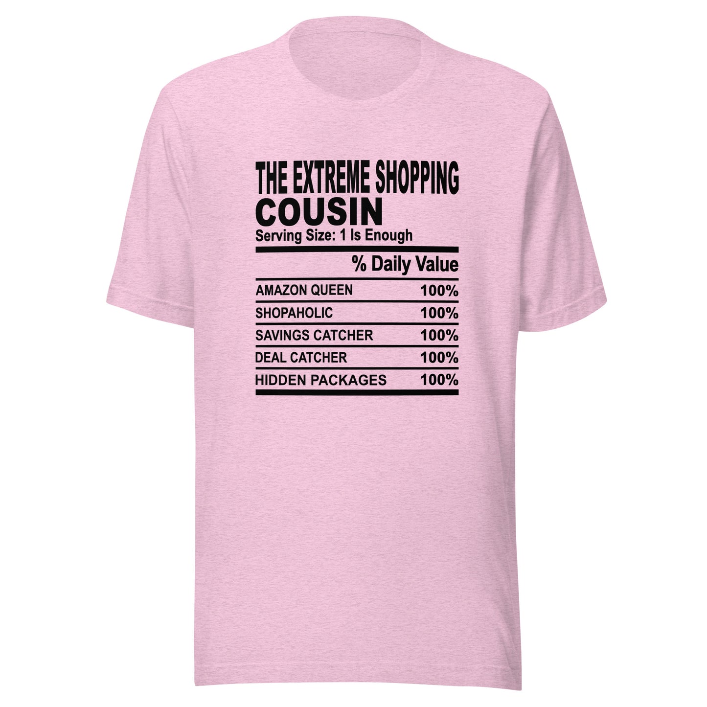 THE EXTREME SHOPPING COUSIN - 4XL - Unisex T-Shirt (black print)