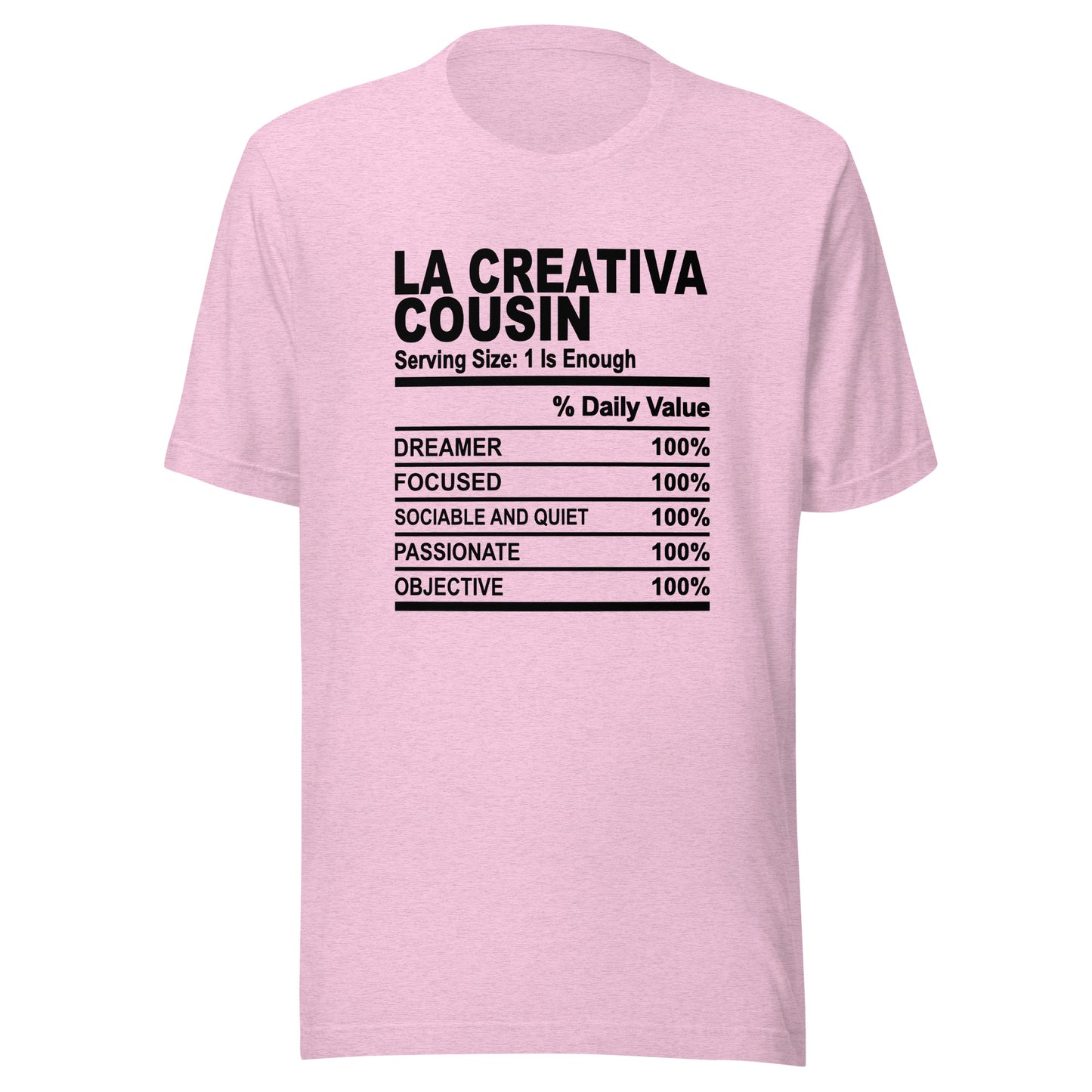 THE LA CREATIVA COUSIN - 2XL-3XL - Unisex T-Shirt (black print)