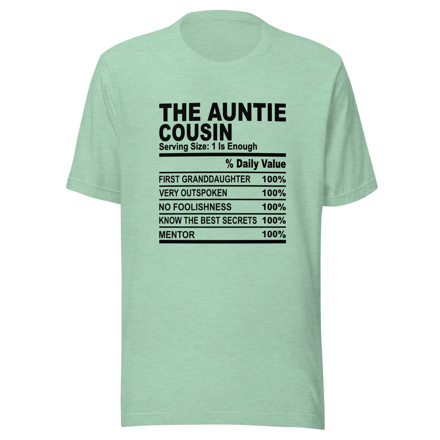 THE AUNTIE COUSIN - 2L-3XL - Unisex T-Shirt (black print)