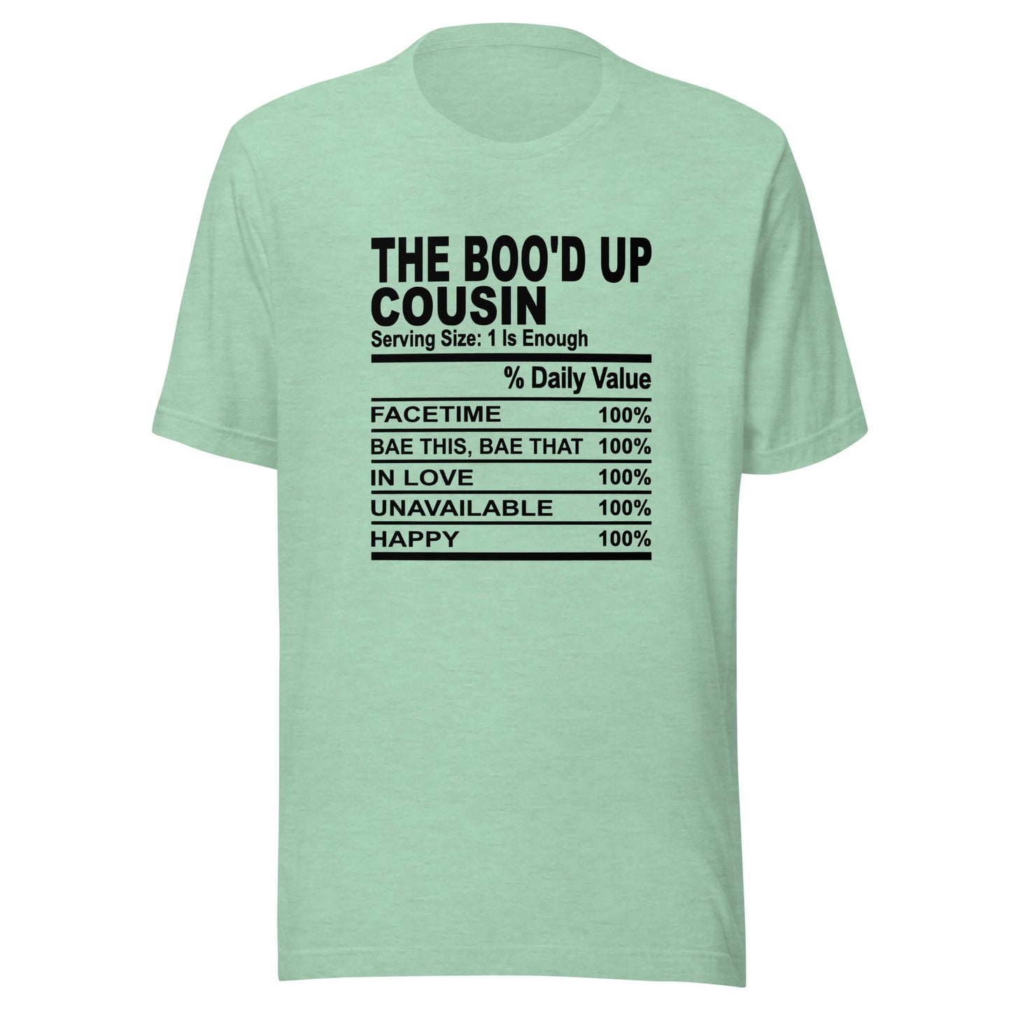 THE BOO'D UP COUSIN - L-XL - Unisex T-Shirt (black print)