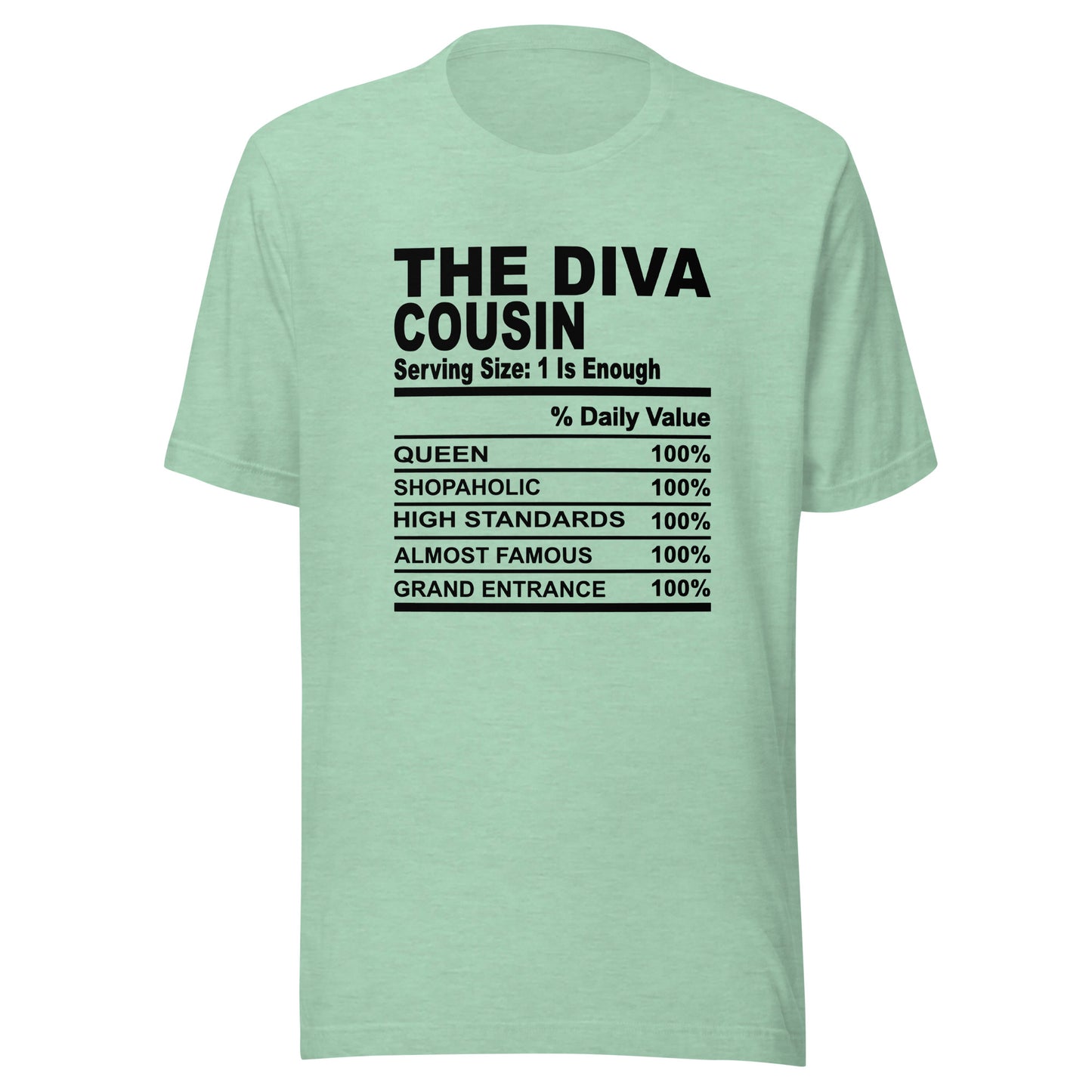 THE DIVA COUSIN - L-XL - Unisex T-Shirt (black print)