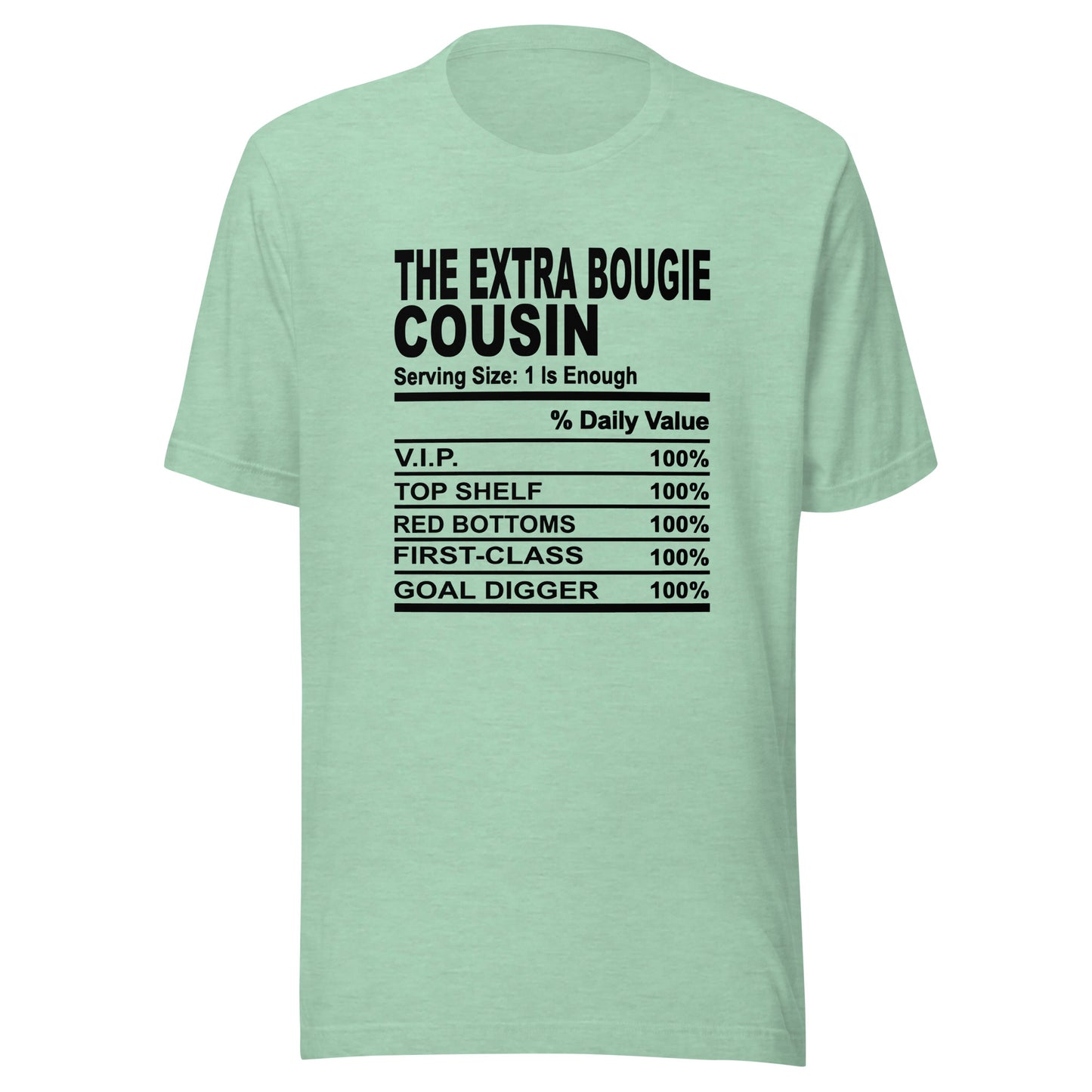 THE EXTRA BOUGIE COUSIN - 2XL-3XL - Unisex T-Shirt (black print)