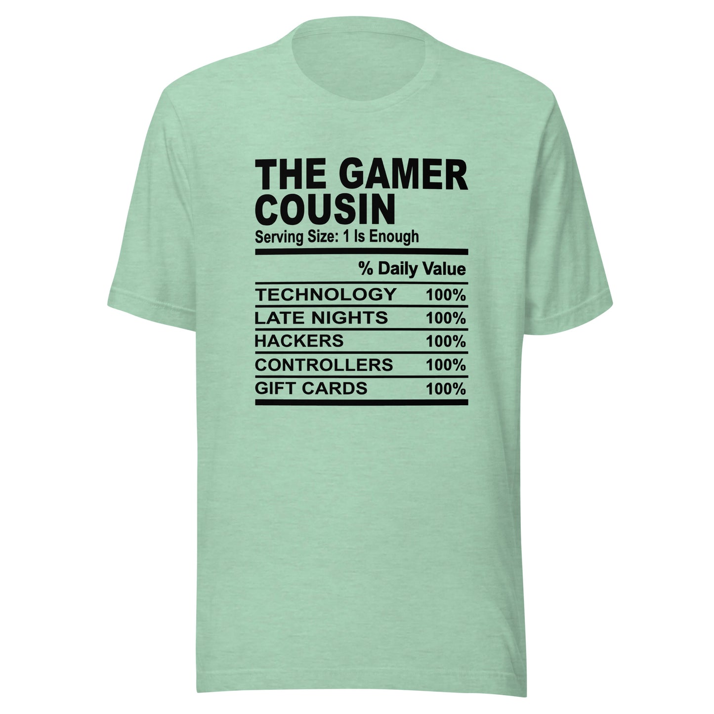 THE GAMER COUSIN - L-XL - Unisex T-Shirt (black print)