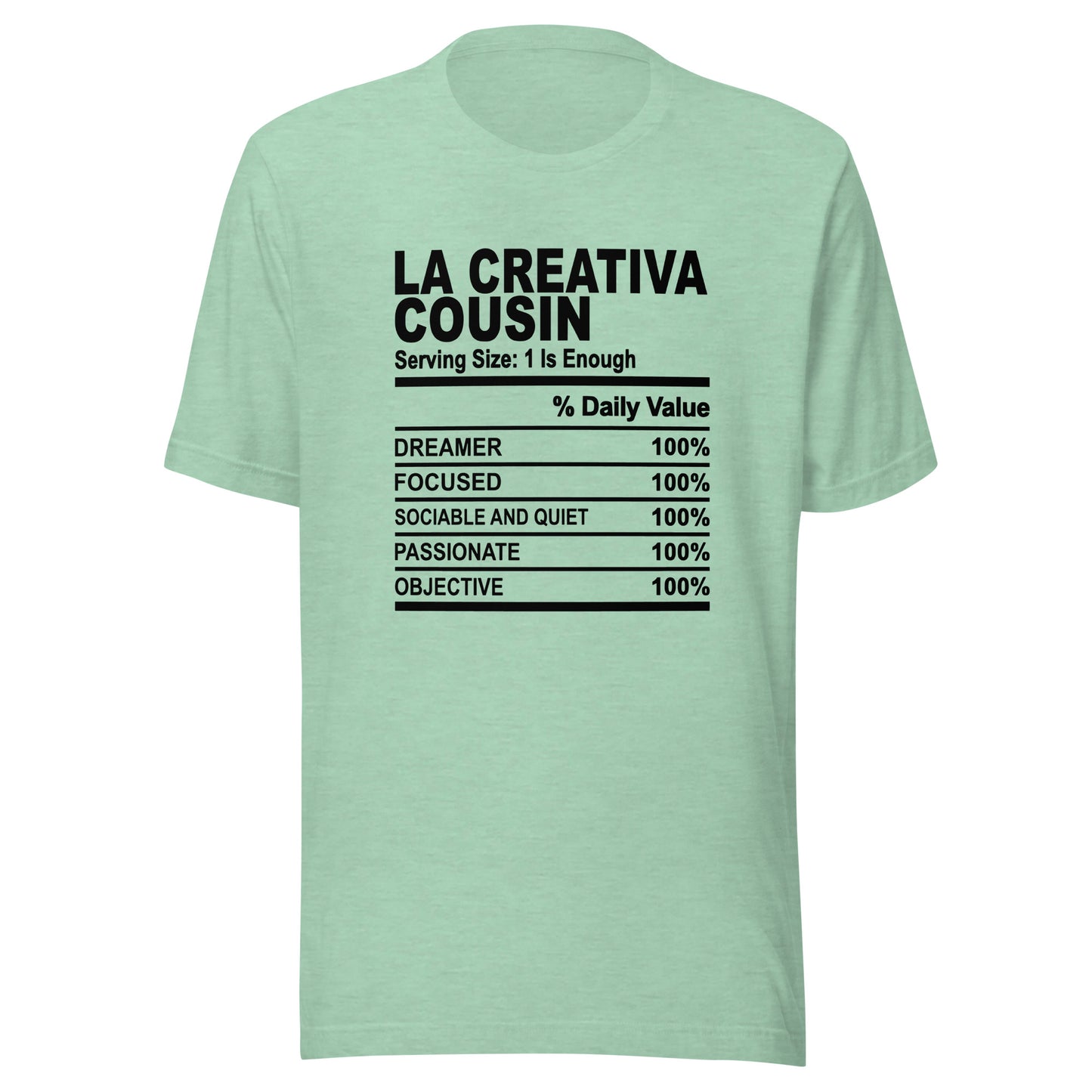 THE LA CREATIVA COUSIN - 2XL-3XL - Unisex T-Shirt (black print)