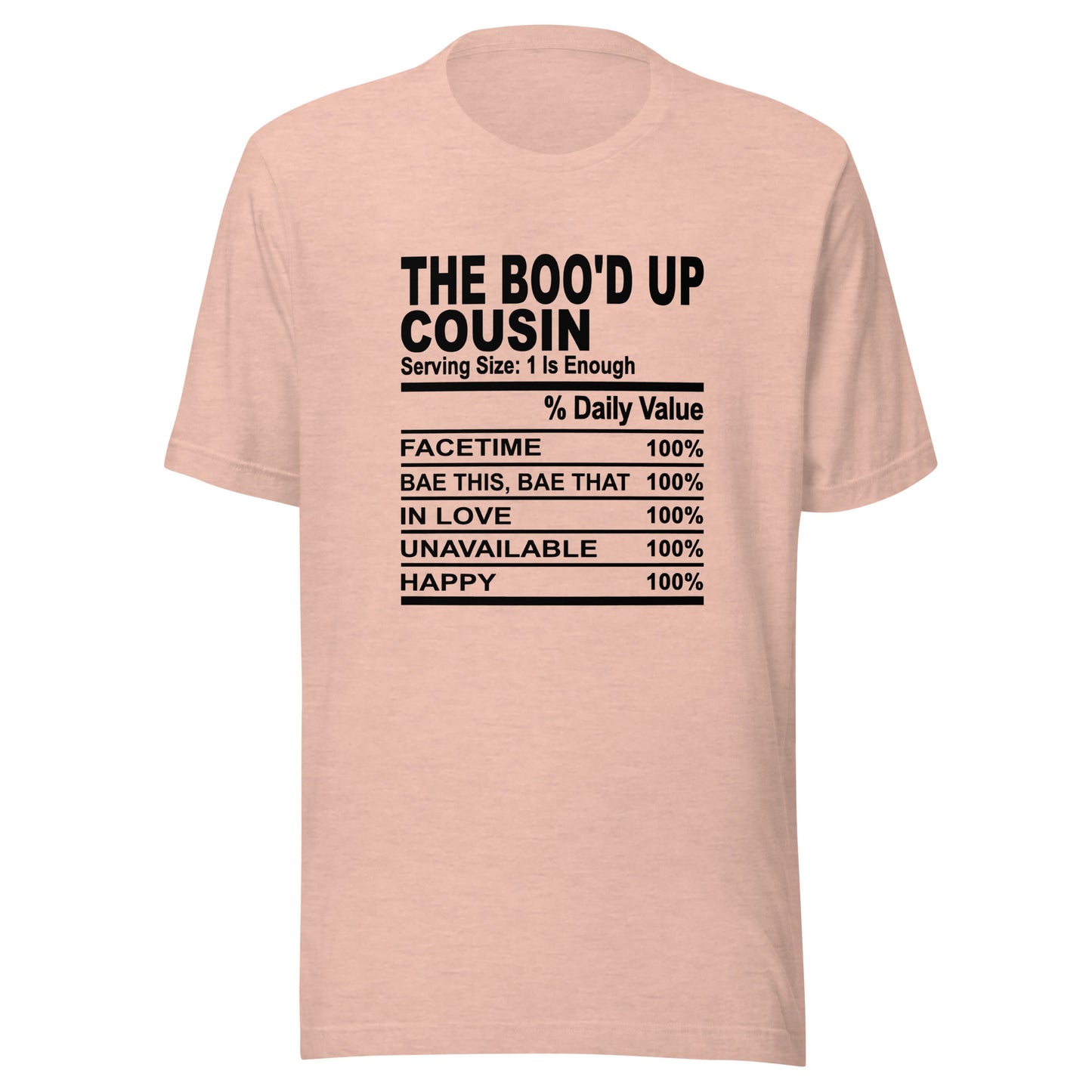 THE BOO'D UP COUSIN - L-XL - Unisex T-Shirt (black print)
