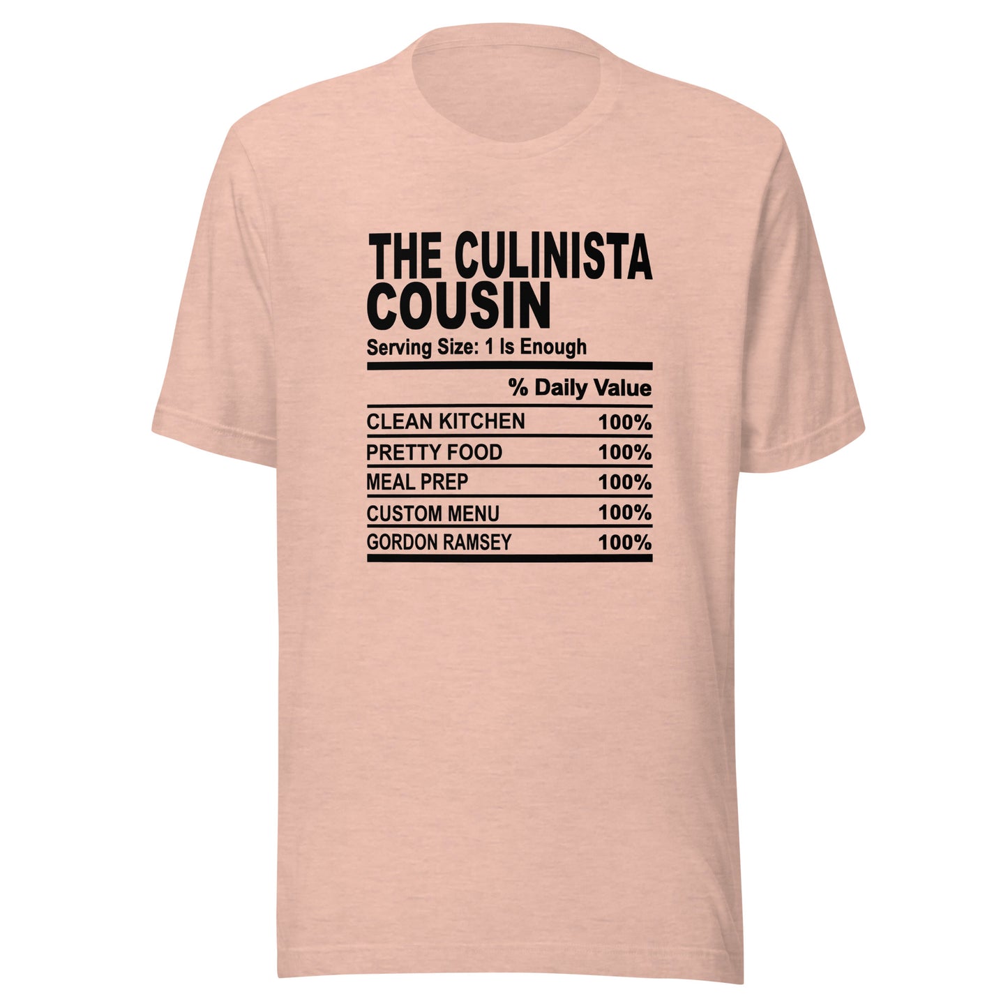 THE CULINISTA COUSIN - L-XL - Unisex T-Shirt (black print)