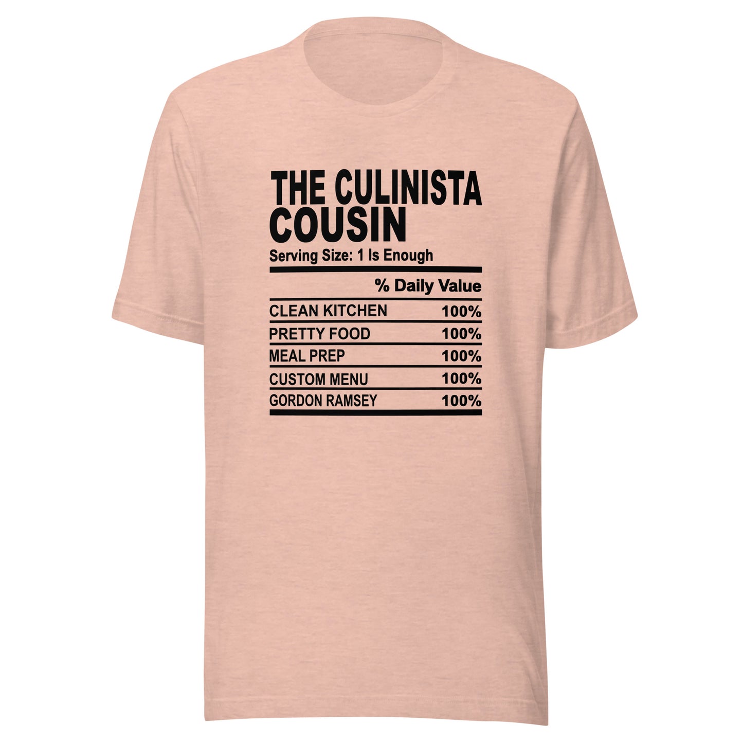 THE CULINISTA COUSIN - 2XL-3XL - Unisex T-Shirt (black print)