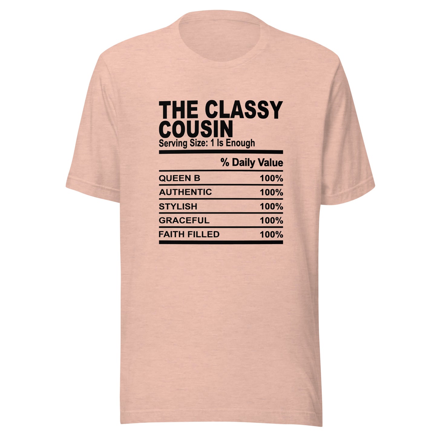THE CLASSY COUSIN - L-XL - Unisex T-Shirt (black print)