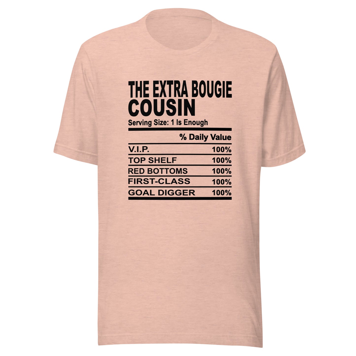 THE EXTRA BOUGIE COUSIN - S-M - Unisex T-Shirt (black print)